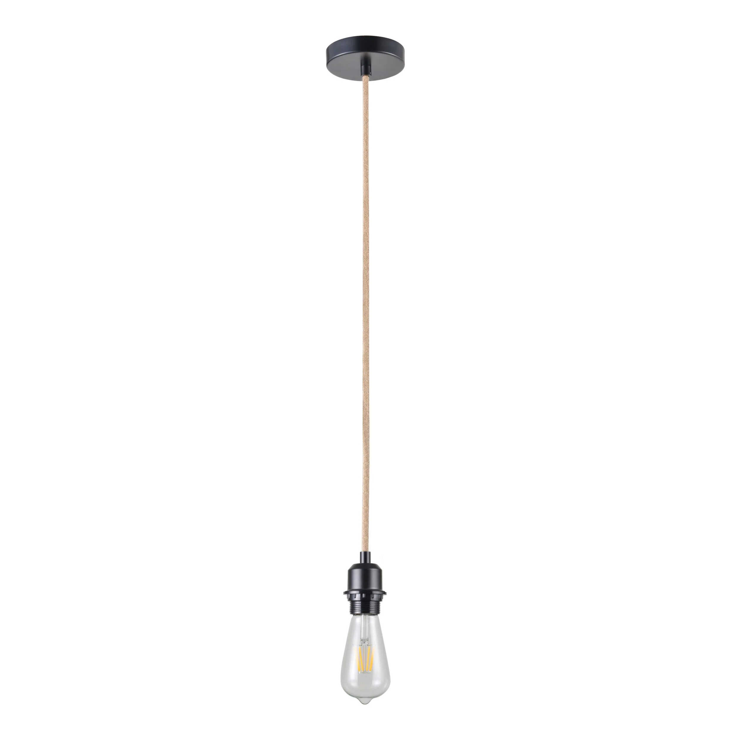 Cloth Cord Suspension 150cm Black With Jute Cord - Image 2
