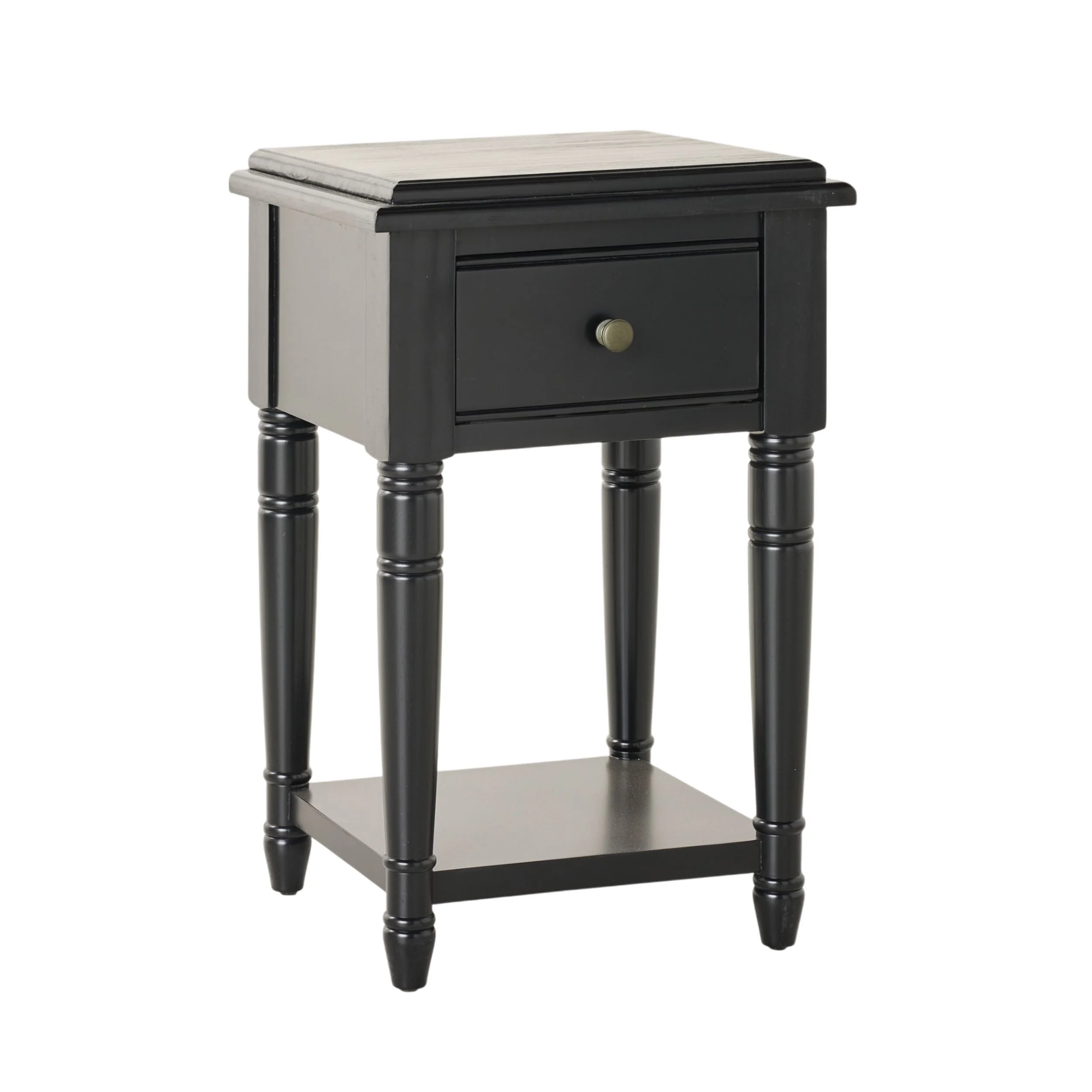 Clover 1 Drawer Bedside Table / Side Table Black - Image 2