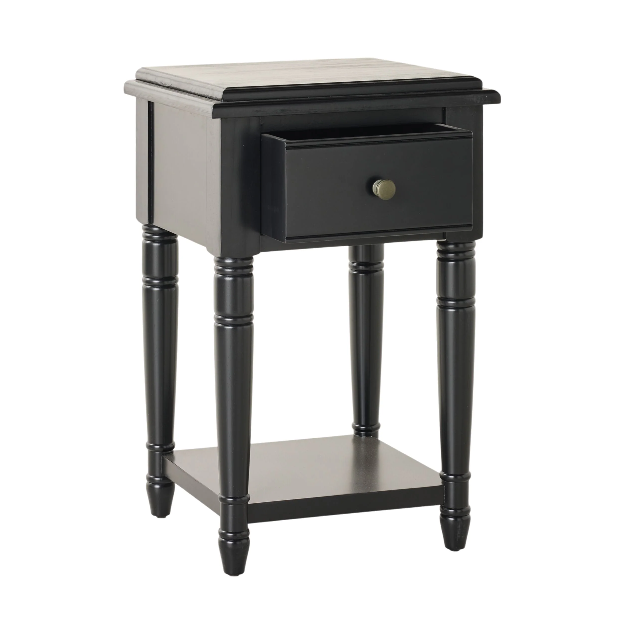 Clover 1 Drawer Bedside Table / Side Table Black - Image 3