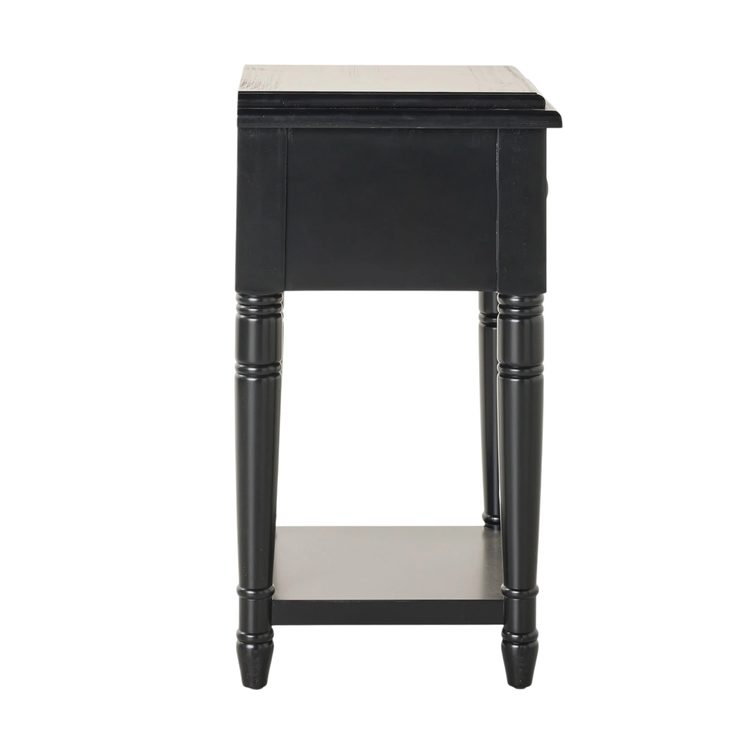 Clover 1 Drawer Bedside Table / Side Table Black - Image 4