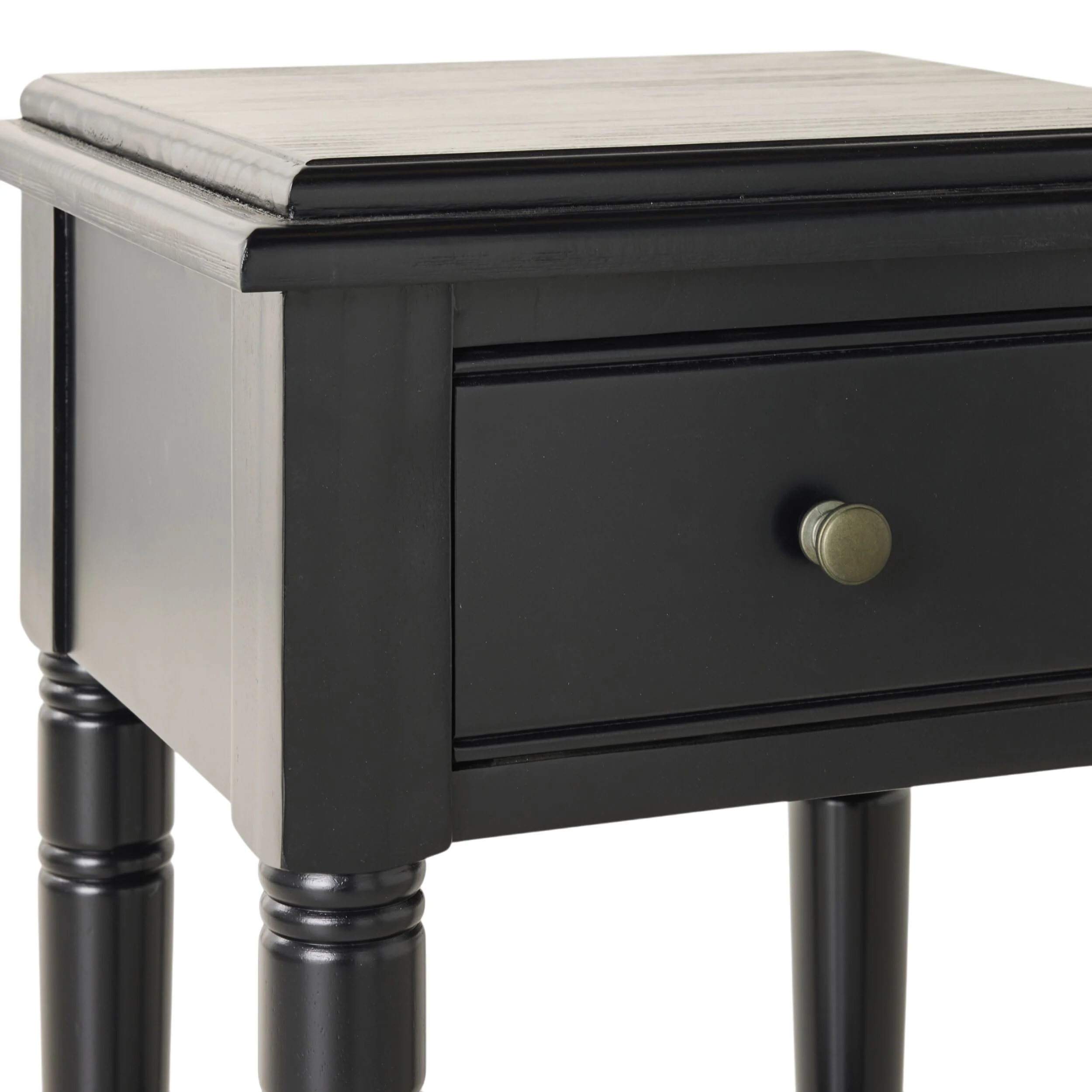 Clover 1 Drawer Bedside Table / Side Table Black - Image 6