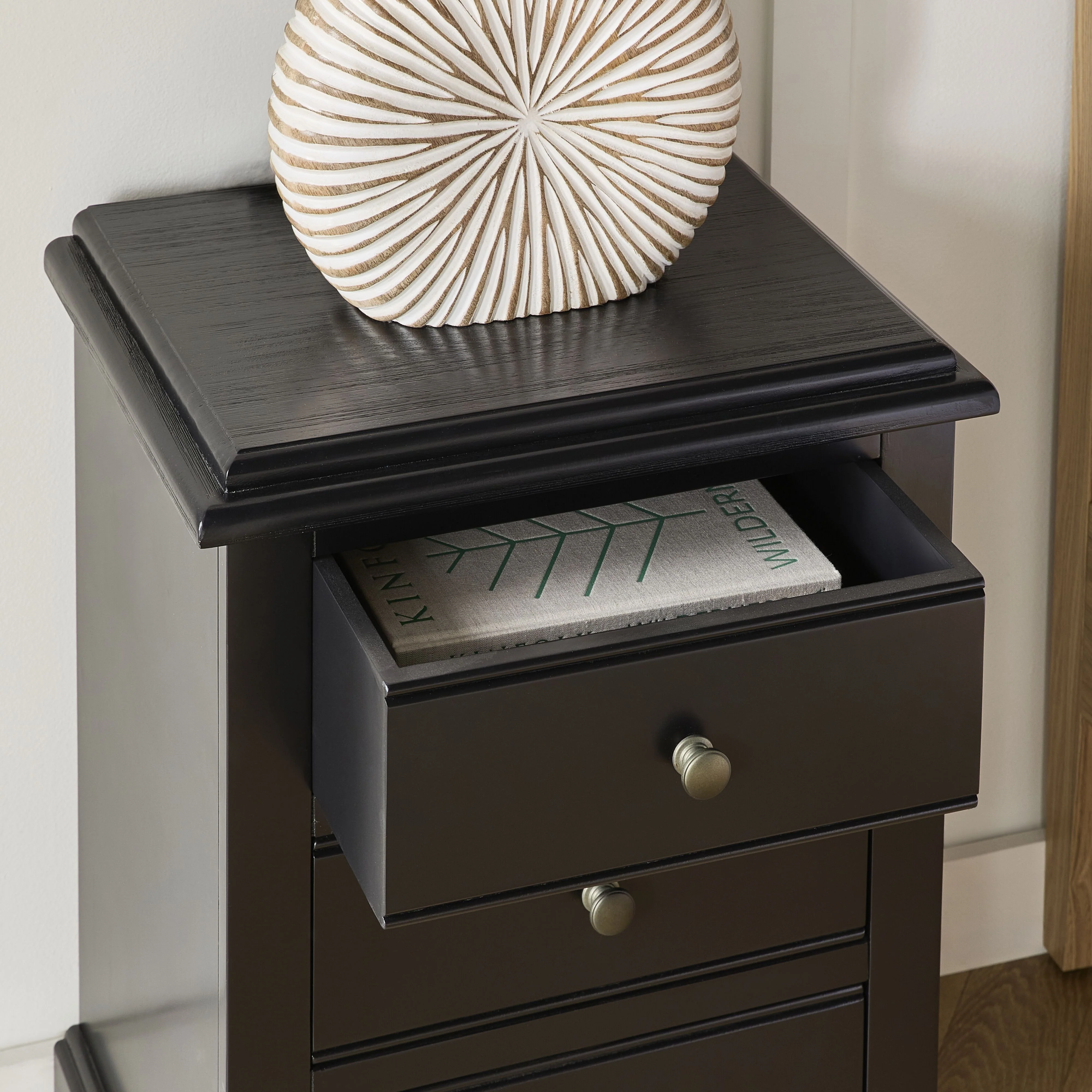 Clover 3 Drawer Bedside Table Black - Image 10
