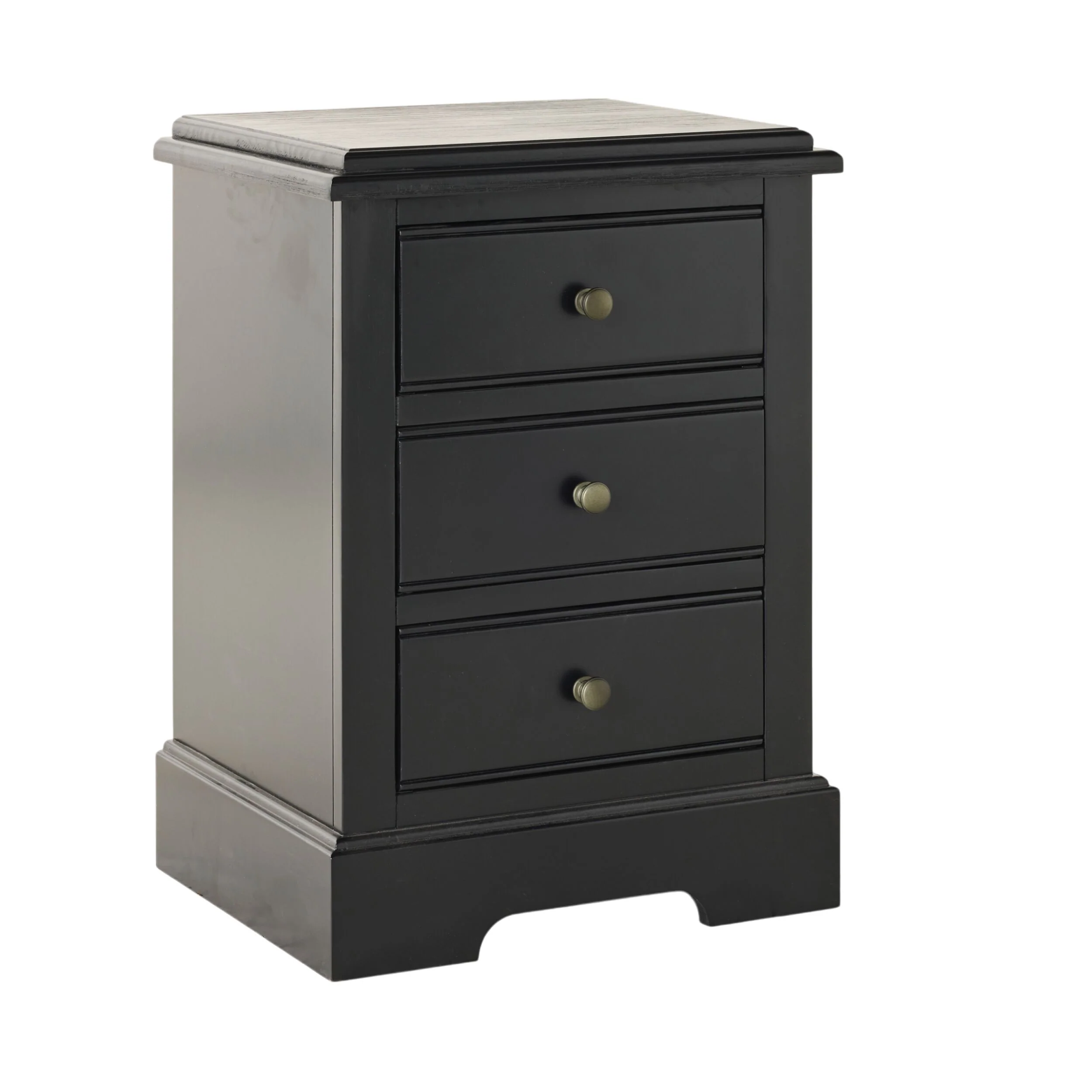 Clover 3 Drawer Bedside Table Black - Image 2