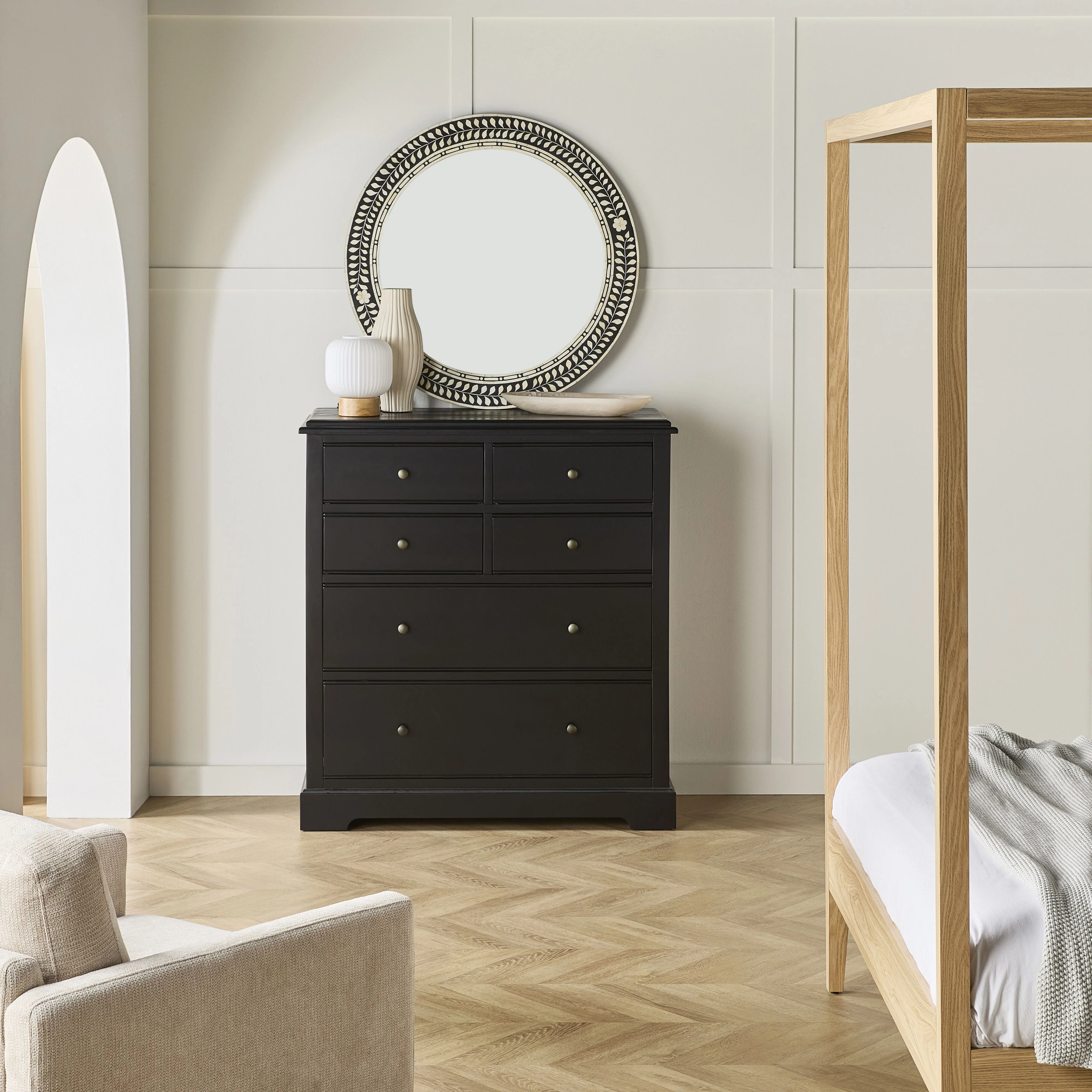 Clover 6 Drawer Chest Black - Image 7