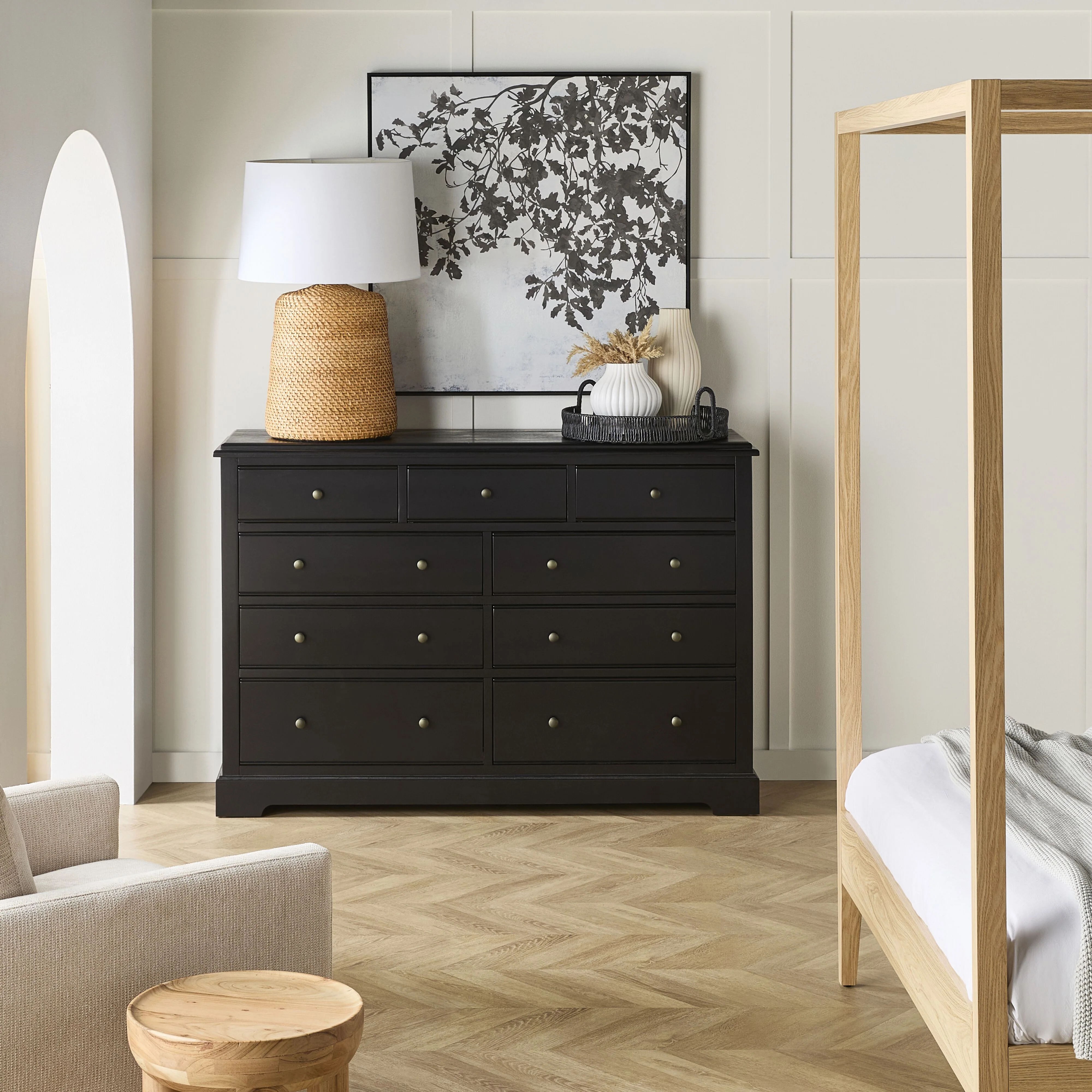 Clover 9 Drawer Chest Black - Image 7