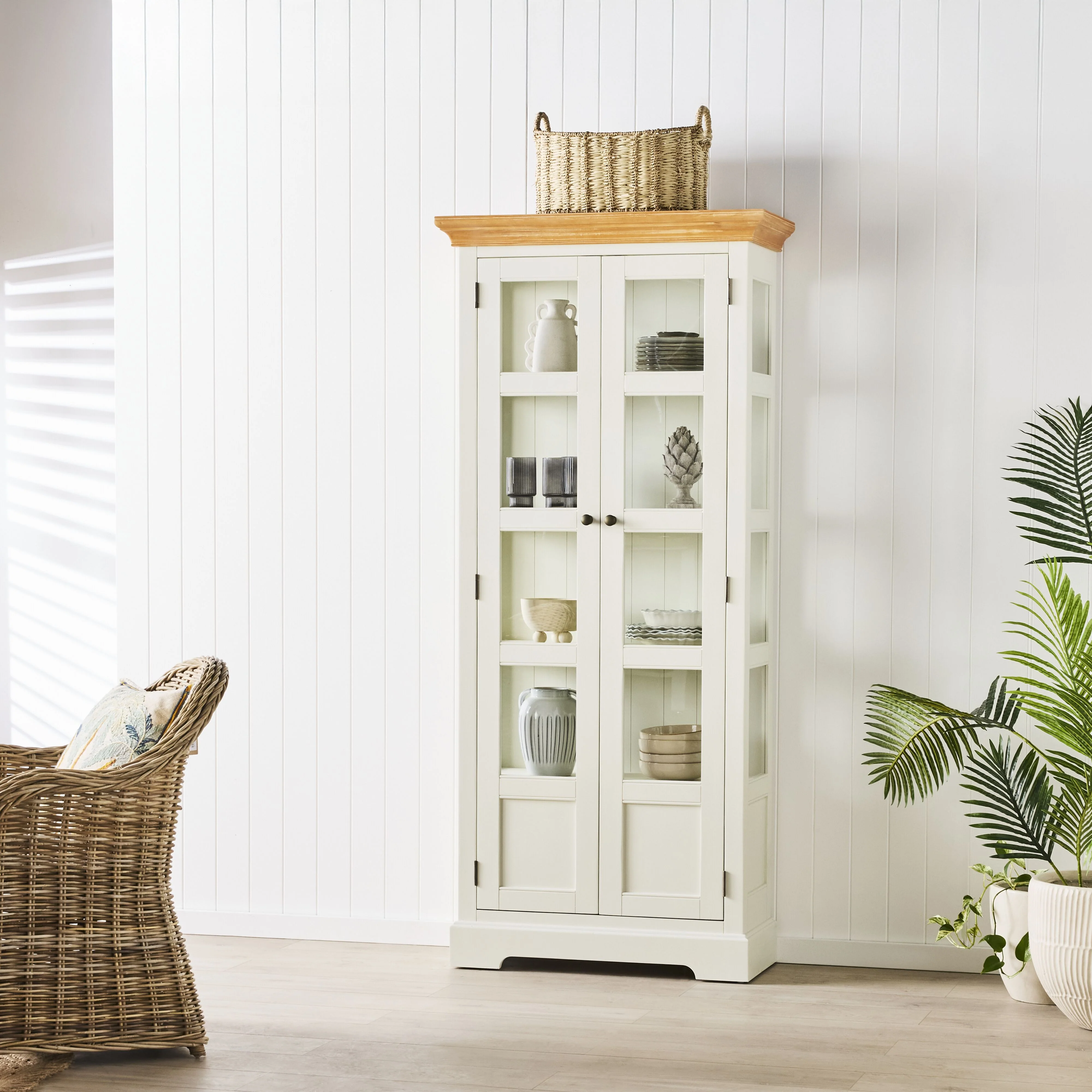 Clover Narrow 2 Door Display Cabinet 193 x 85cm - Image 10