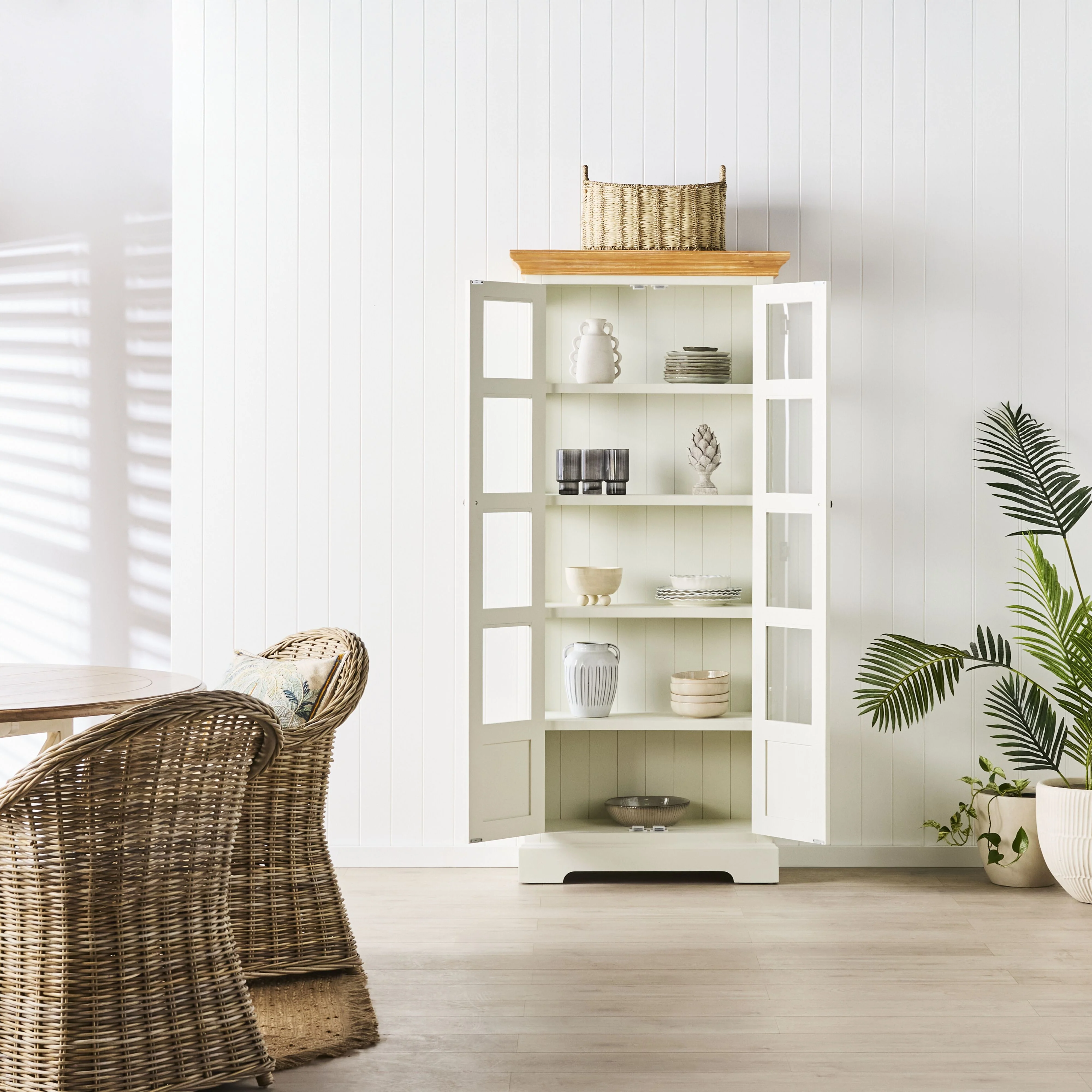 Clover Narrow 2 Door Display Cabinet 193 x 85cm - Image 9