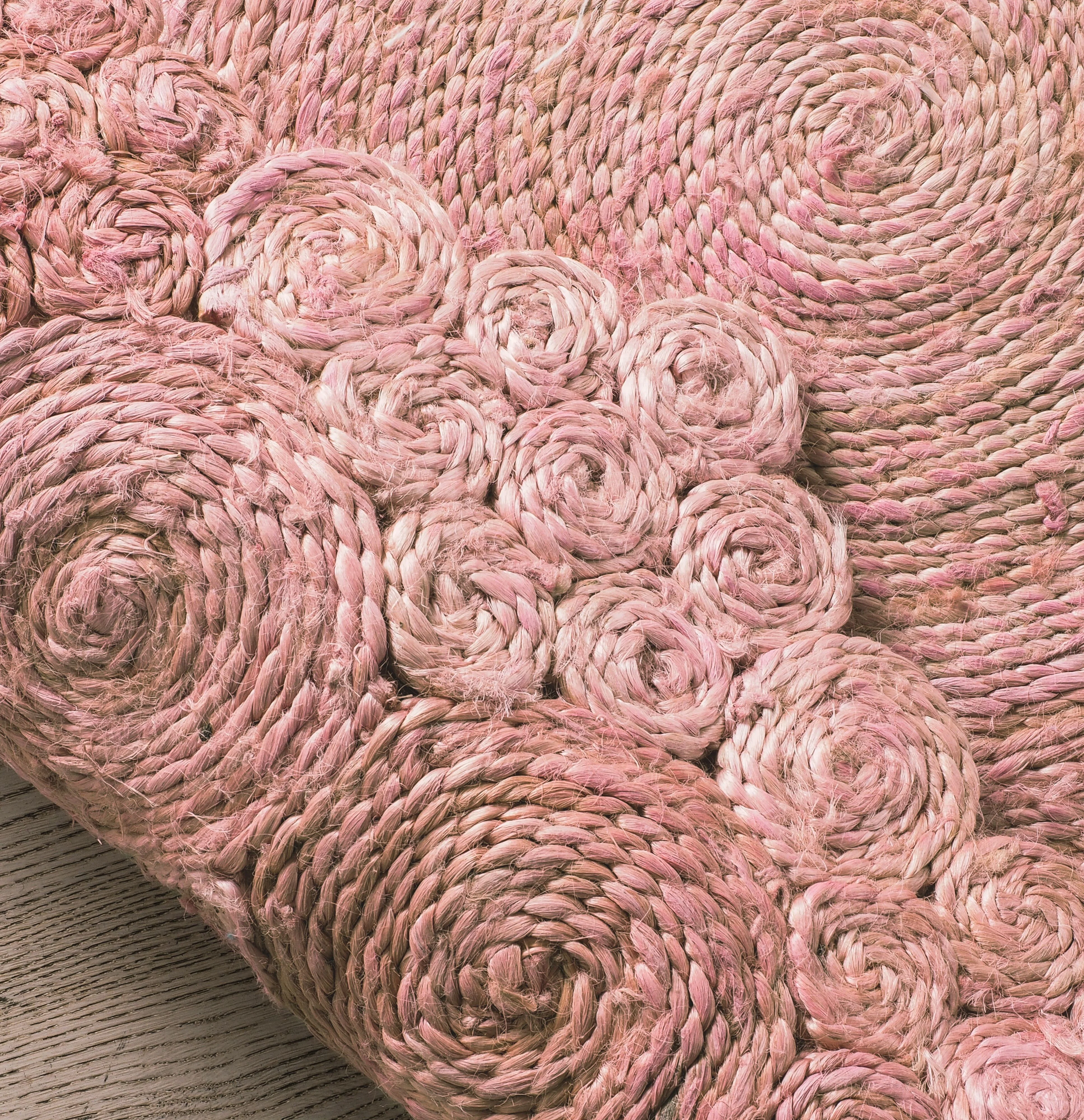 Cochin Blush Hand Stitched Pink Round Rug 120cm - Image 7