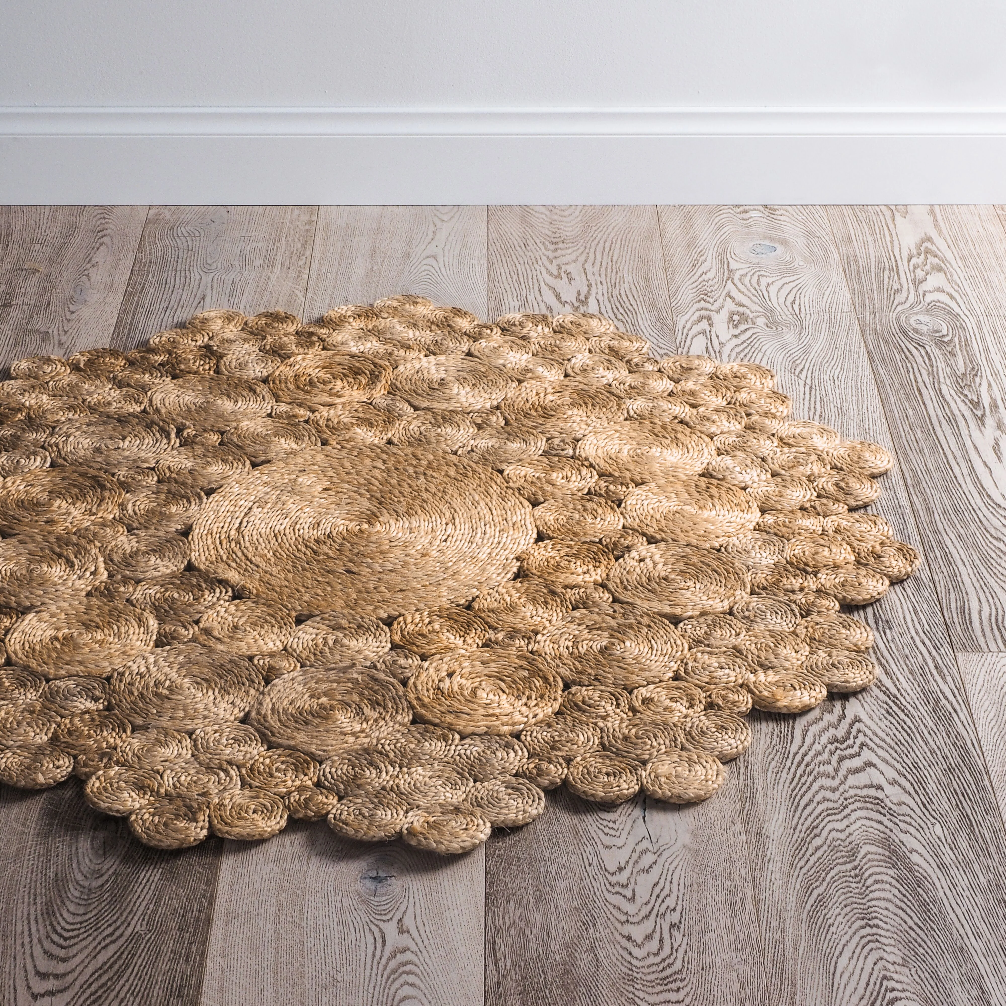 Cochin Hand Stitched Natural Round Rug 120cm - Image 8