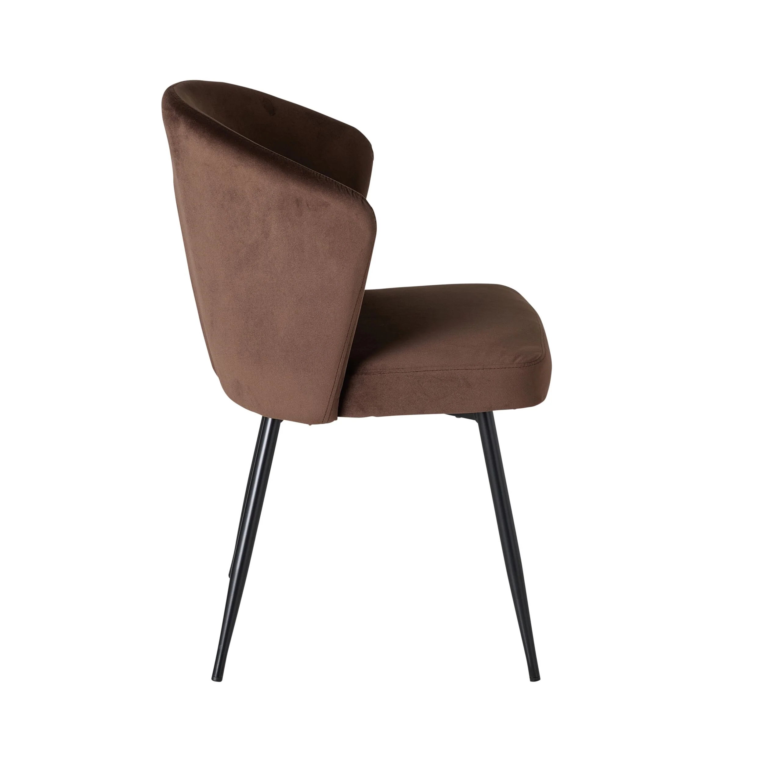 Cole Velvet Dining Chair Chocolate - Image 3