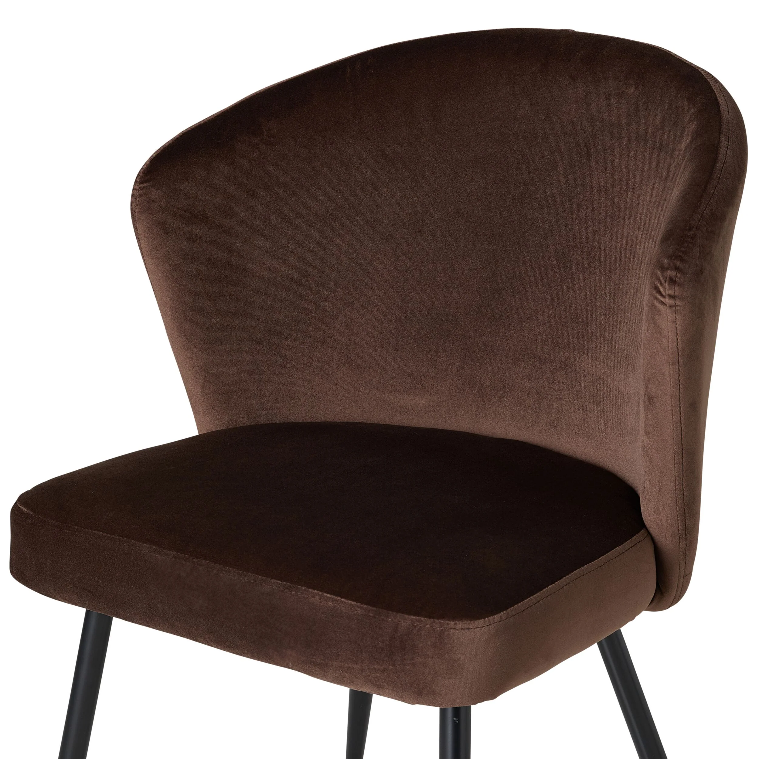 Cole Velvet Dining Chair Chocolate - Image 5