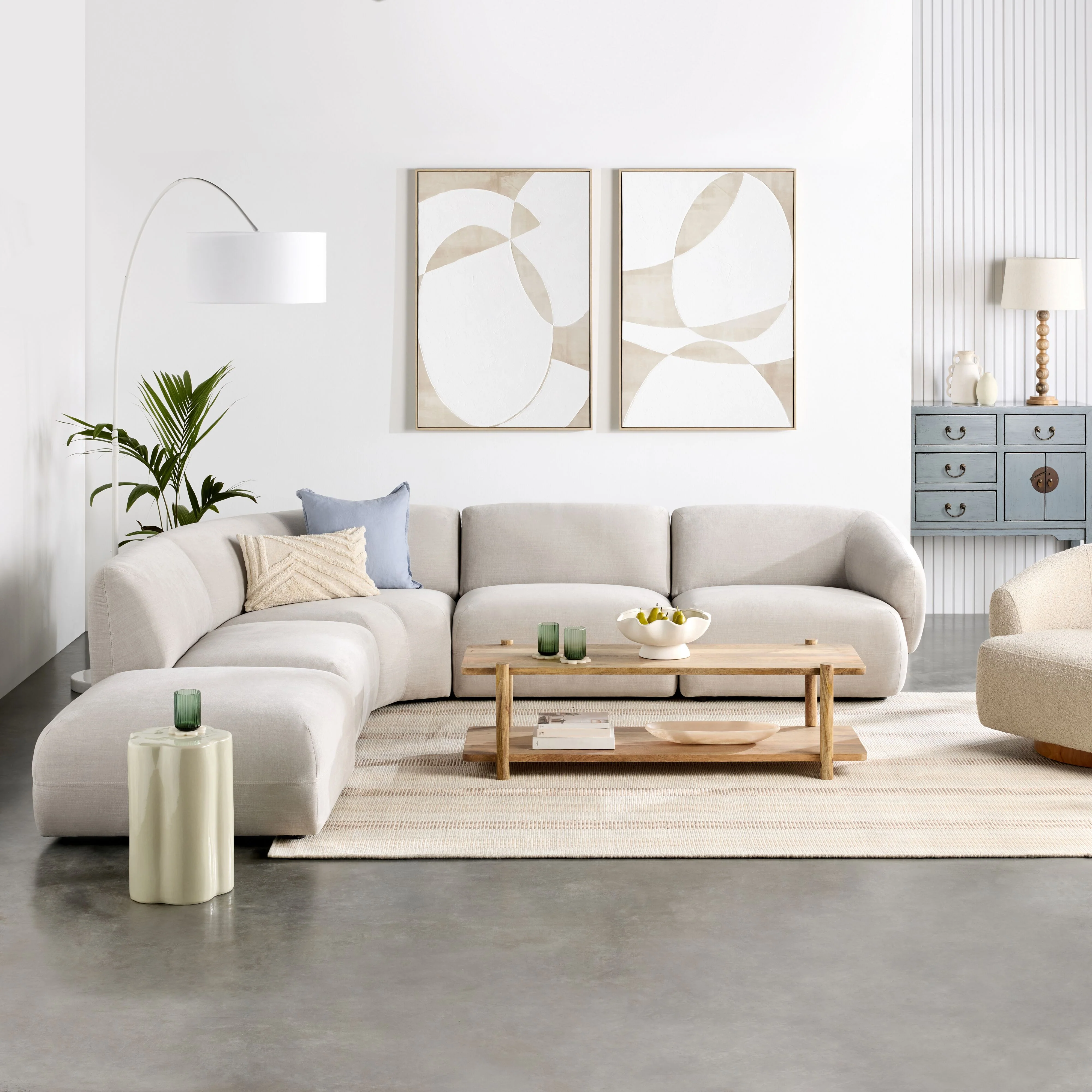 Como Armless Sofa Pearl - Image 8