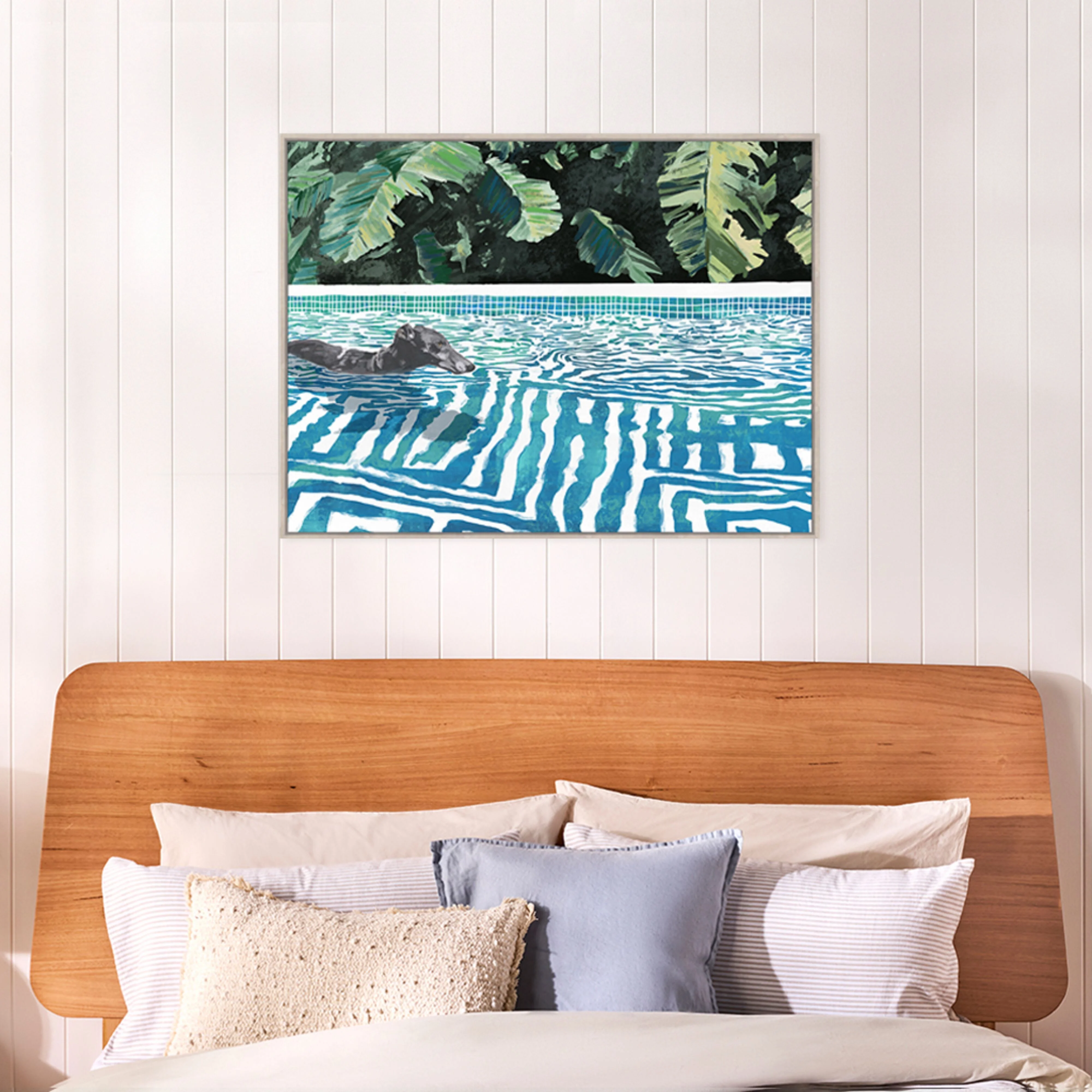 Cooling Off Framed Textured Print 120x90cm - Image 2