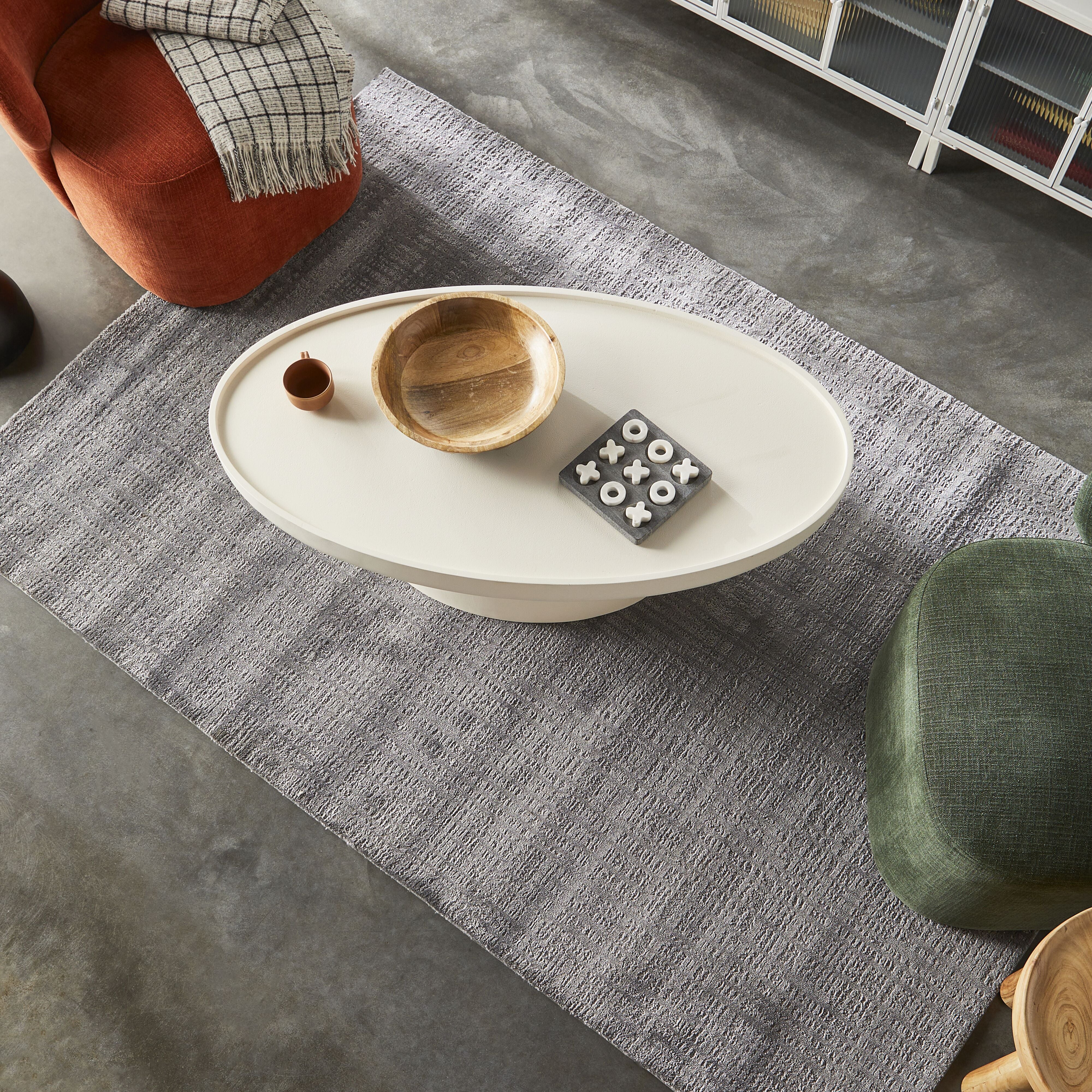 Crosshatch Handtufted Rug Smoke 160x240cm - Image 4