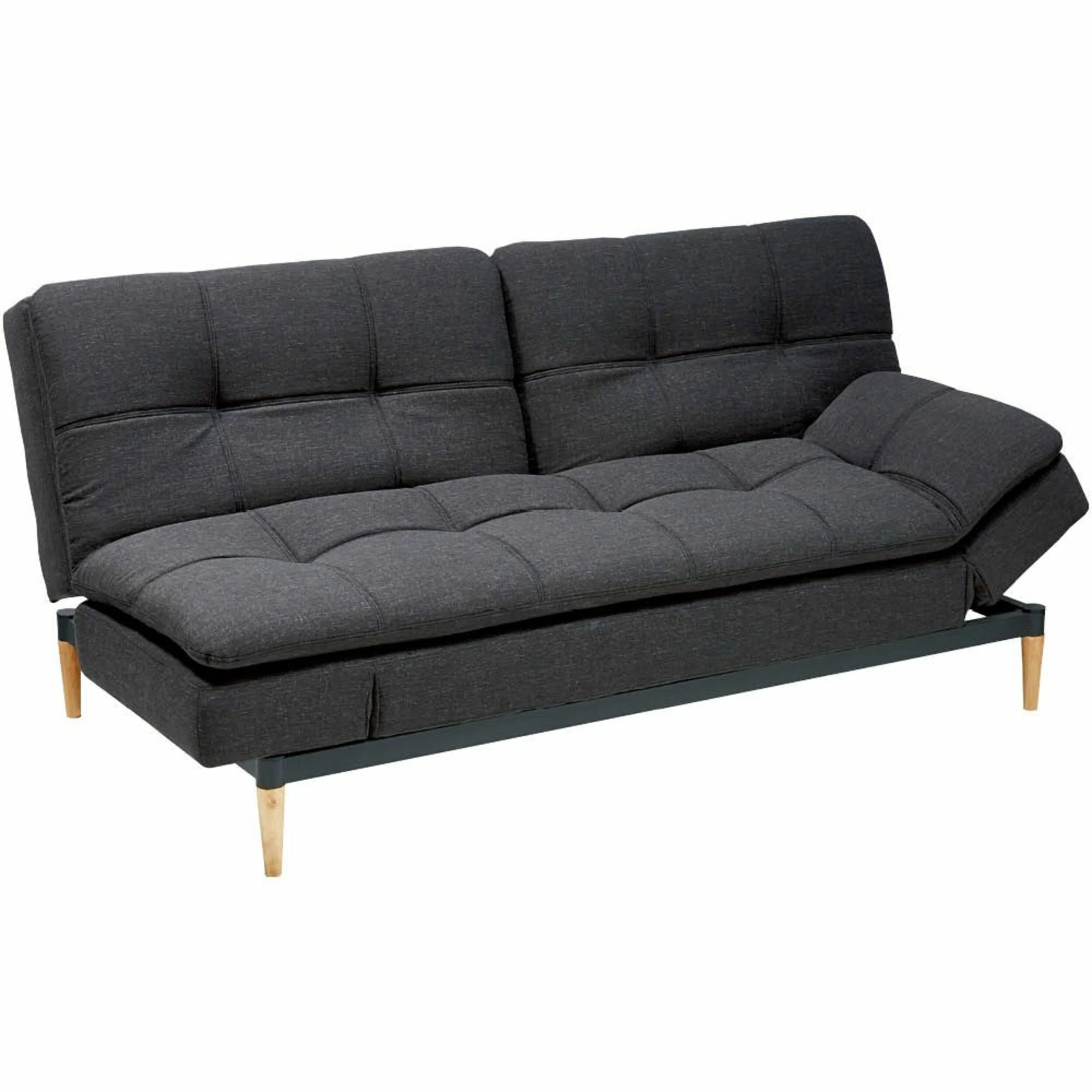 Da Vinci 2 Seater Fabric Sofa Bed Charcoal Grey - Image 3