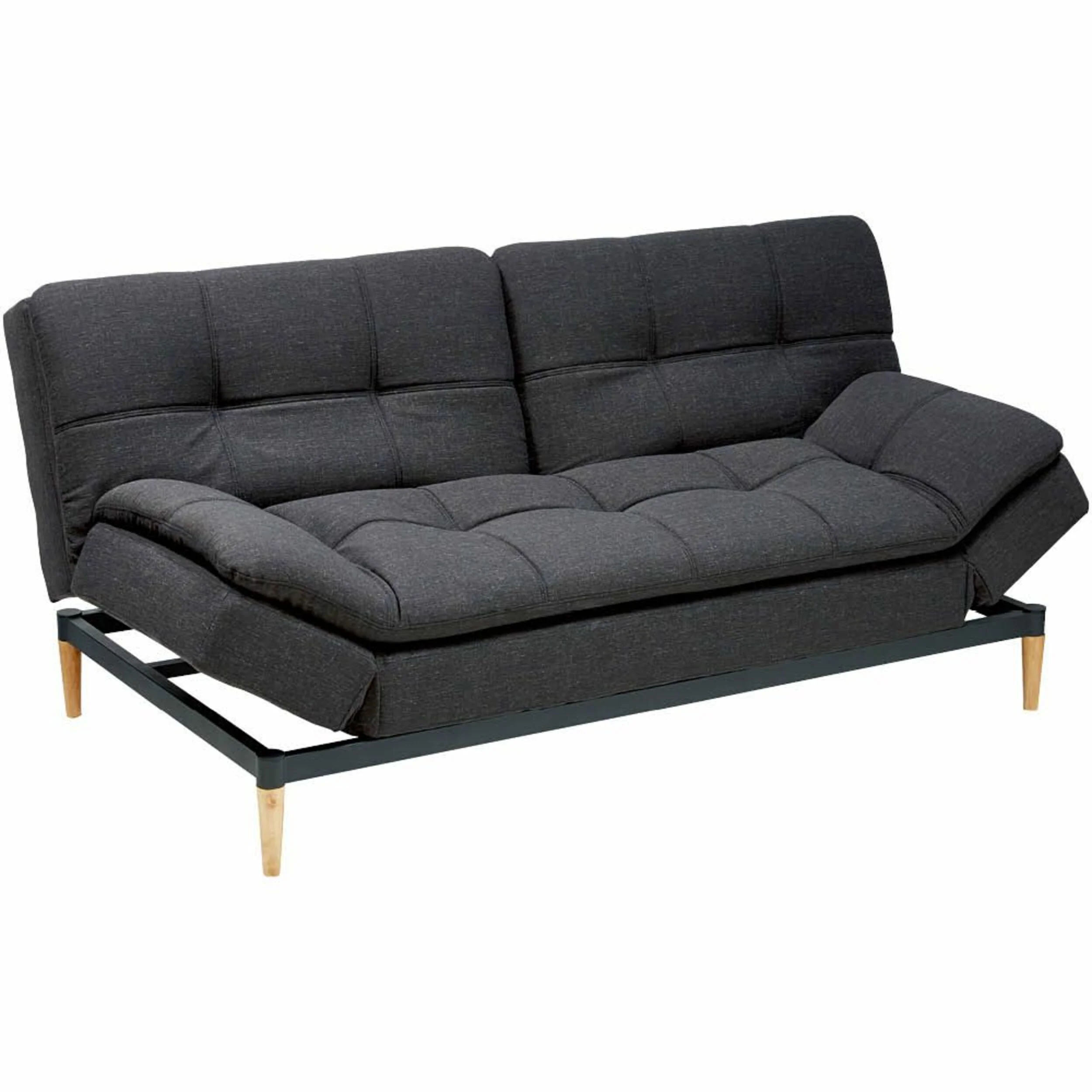 Da Vinci 2 Seater Fabric Sofa Bed Charcoal Grey - Image 4