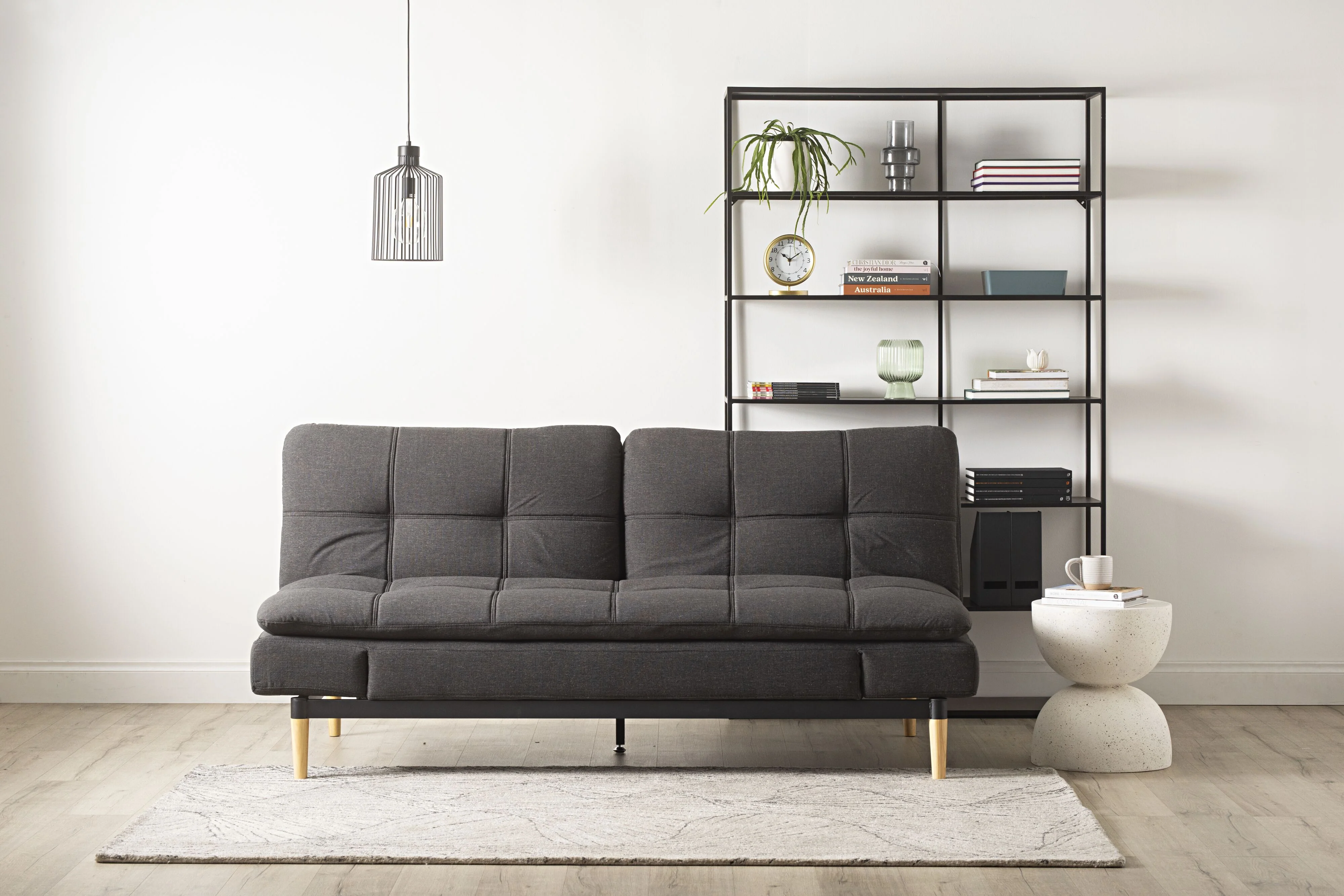 Da Vinci 2 Seater Fabric Sofa Bed Charcoal Grey - Image 6