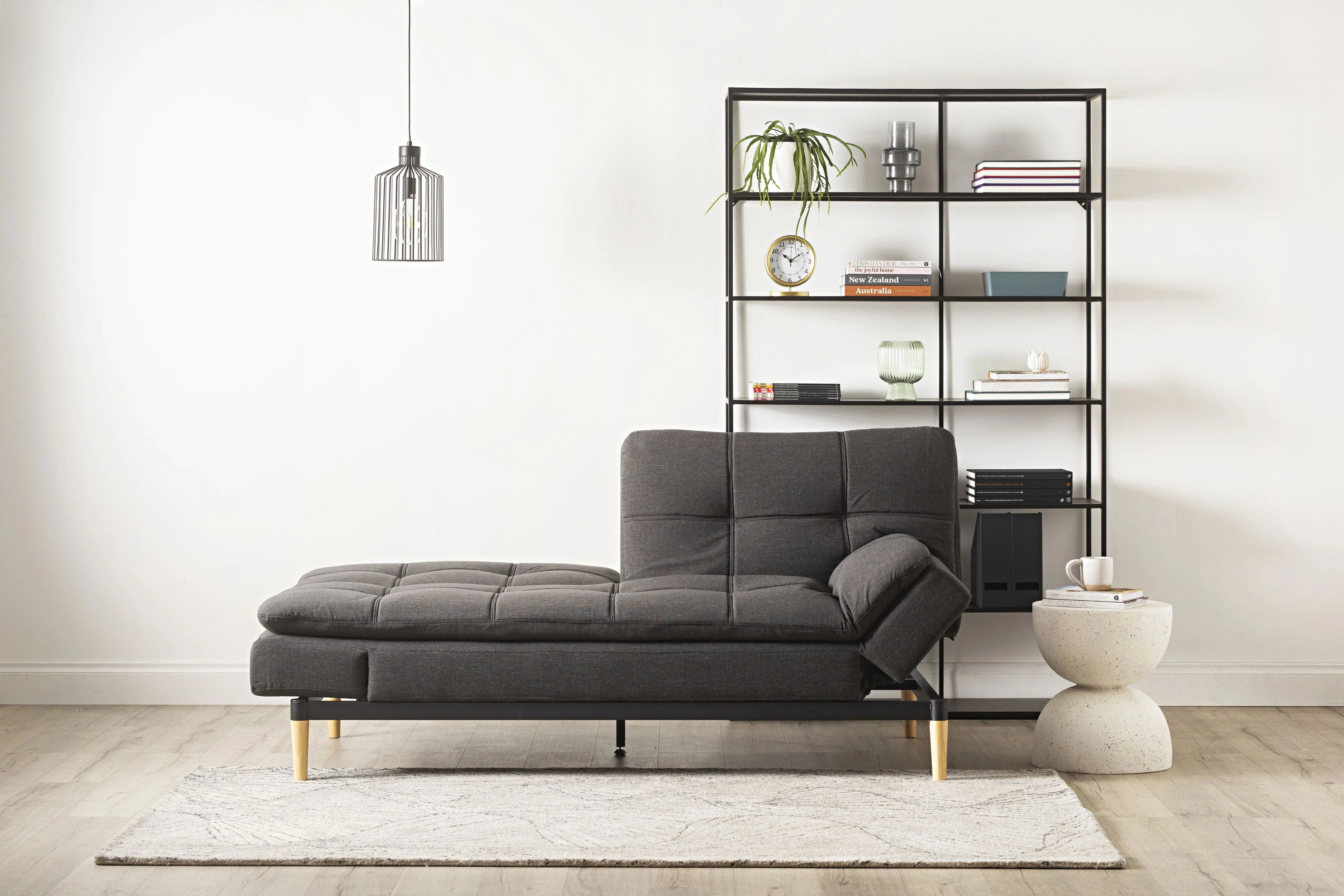 Da Vinci 2 Seater Fabric Sofa Bed Charcoal Grey - Image 8