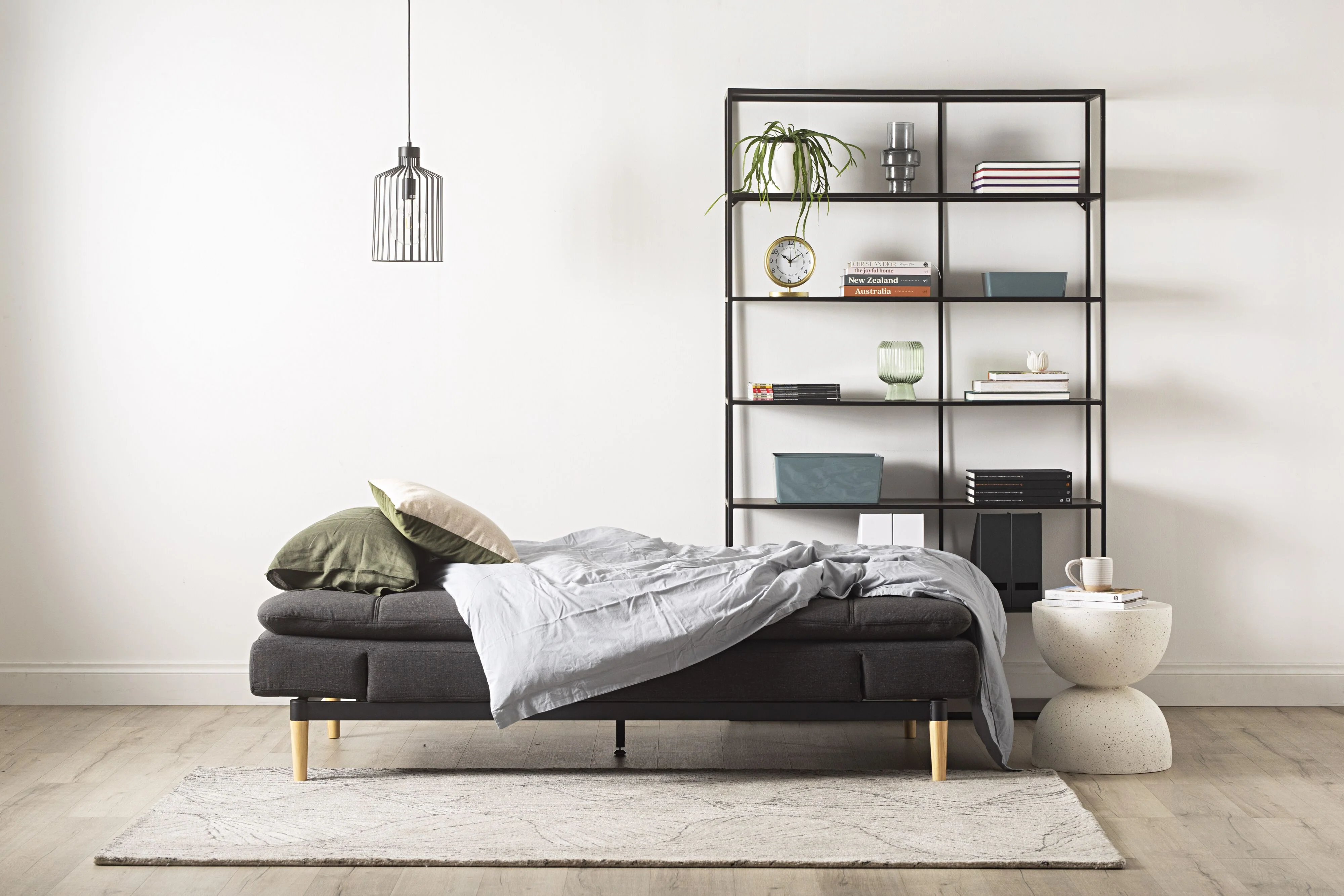 Da Vinci 2 Seater Fabric Sofa Bed Charcoal Grey - Image 9