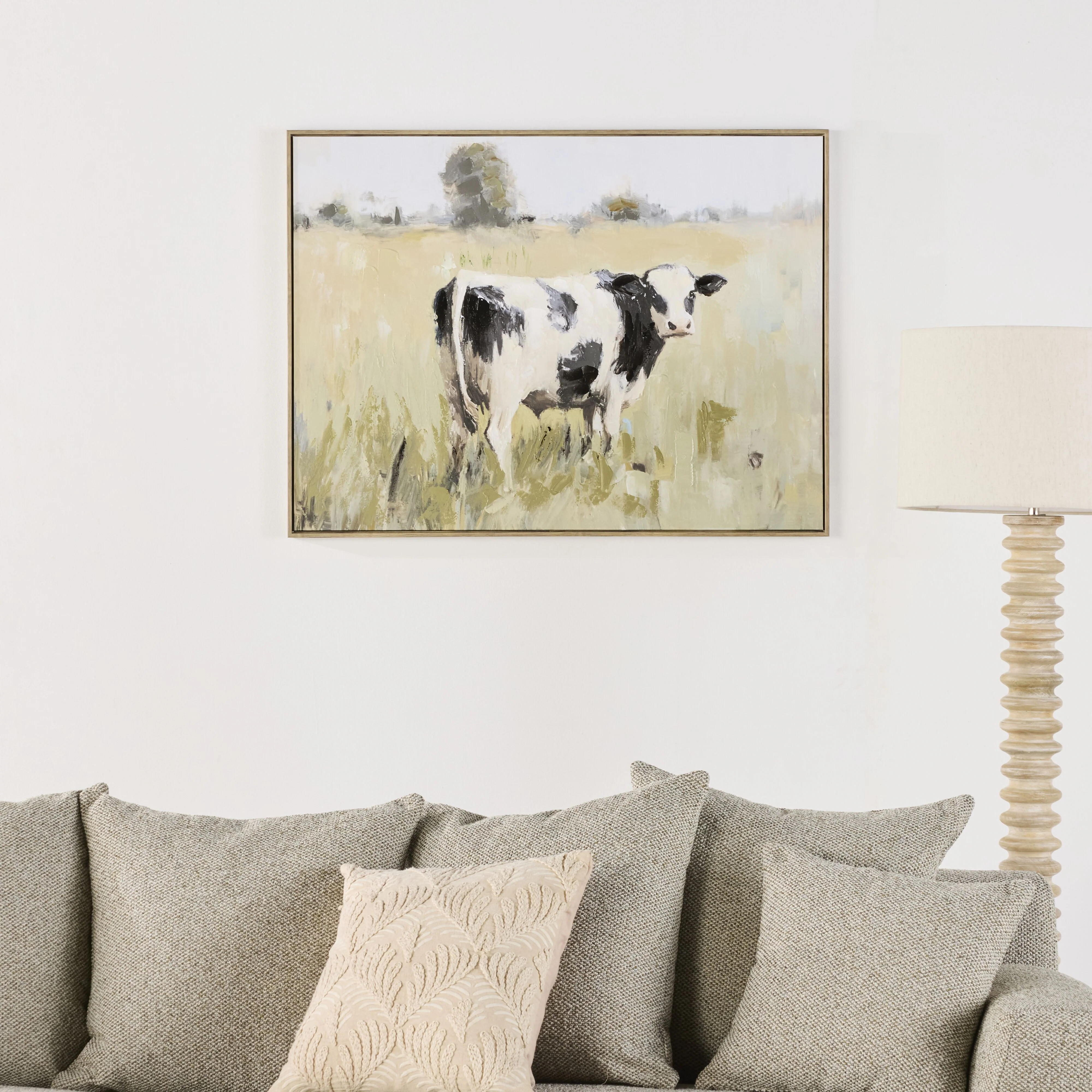 Daisy's Meadow Framed Textured Print 100x75cm - Image 4