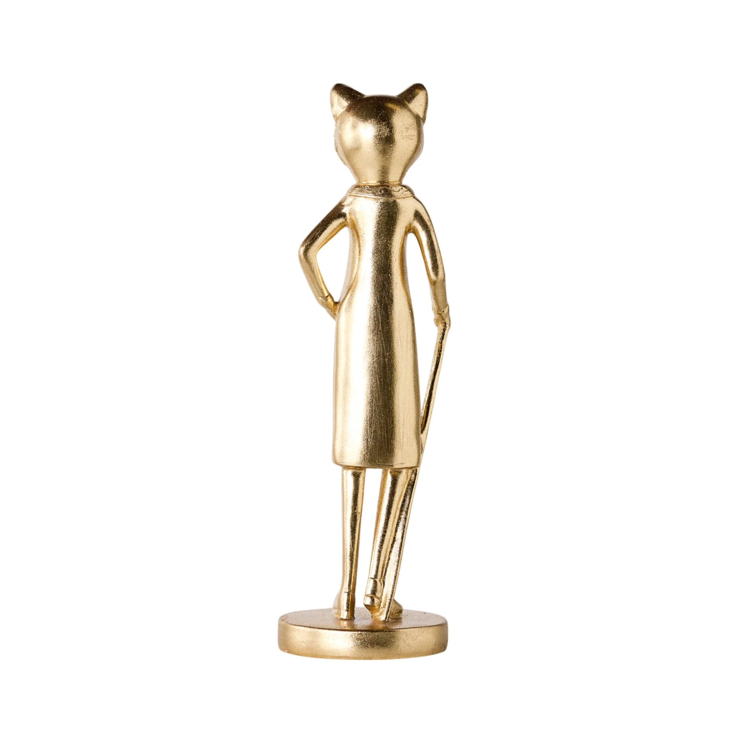 Dapper Cat Statue Gold 10x10x33cm - Image 3