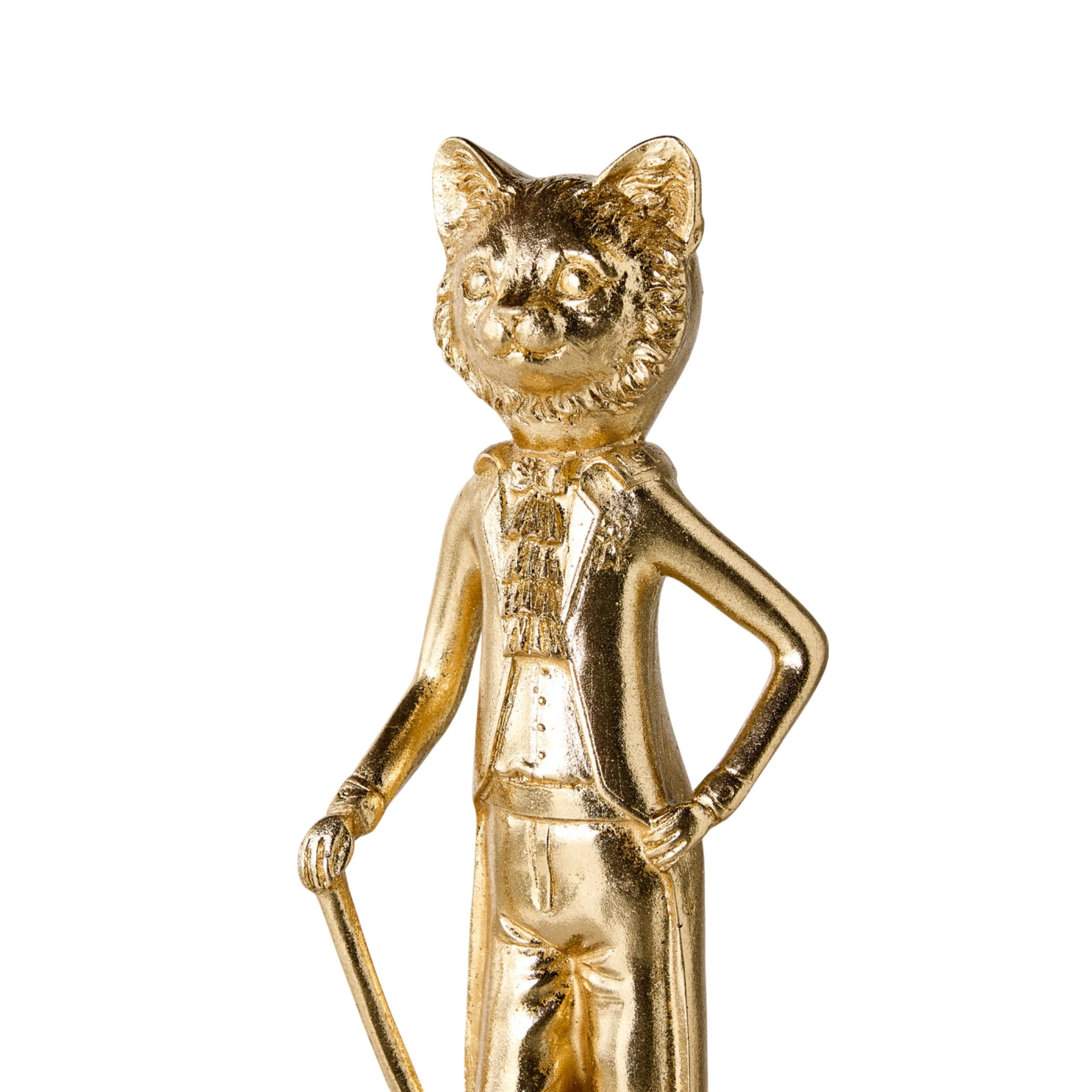 Dapper Cat Statue Gold 10x10x33cm - Image 4