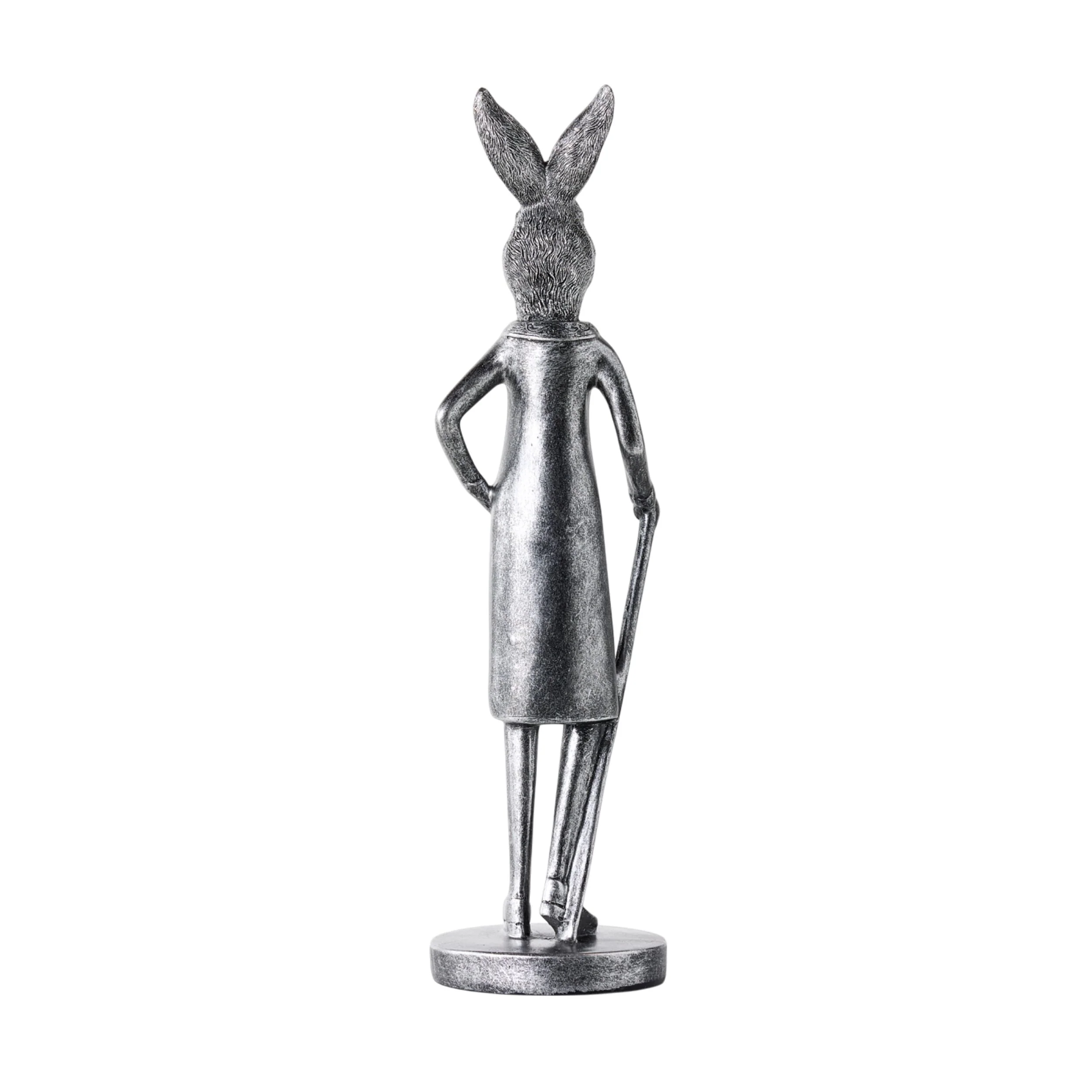 Dapper Rabbit Statue Pewter 10x10x35cm - Image 3