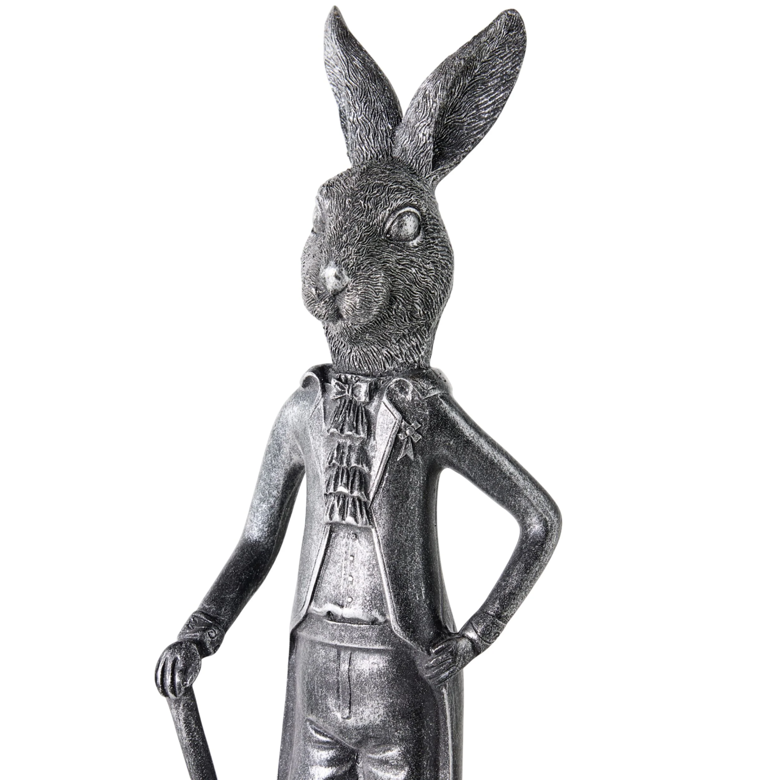 Dapper Rabbit Statue Pewter 10x10x35cm - Image 4