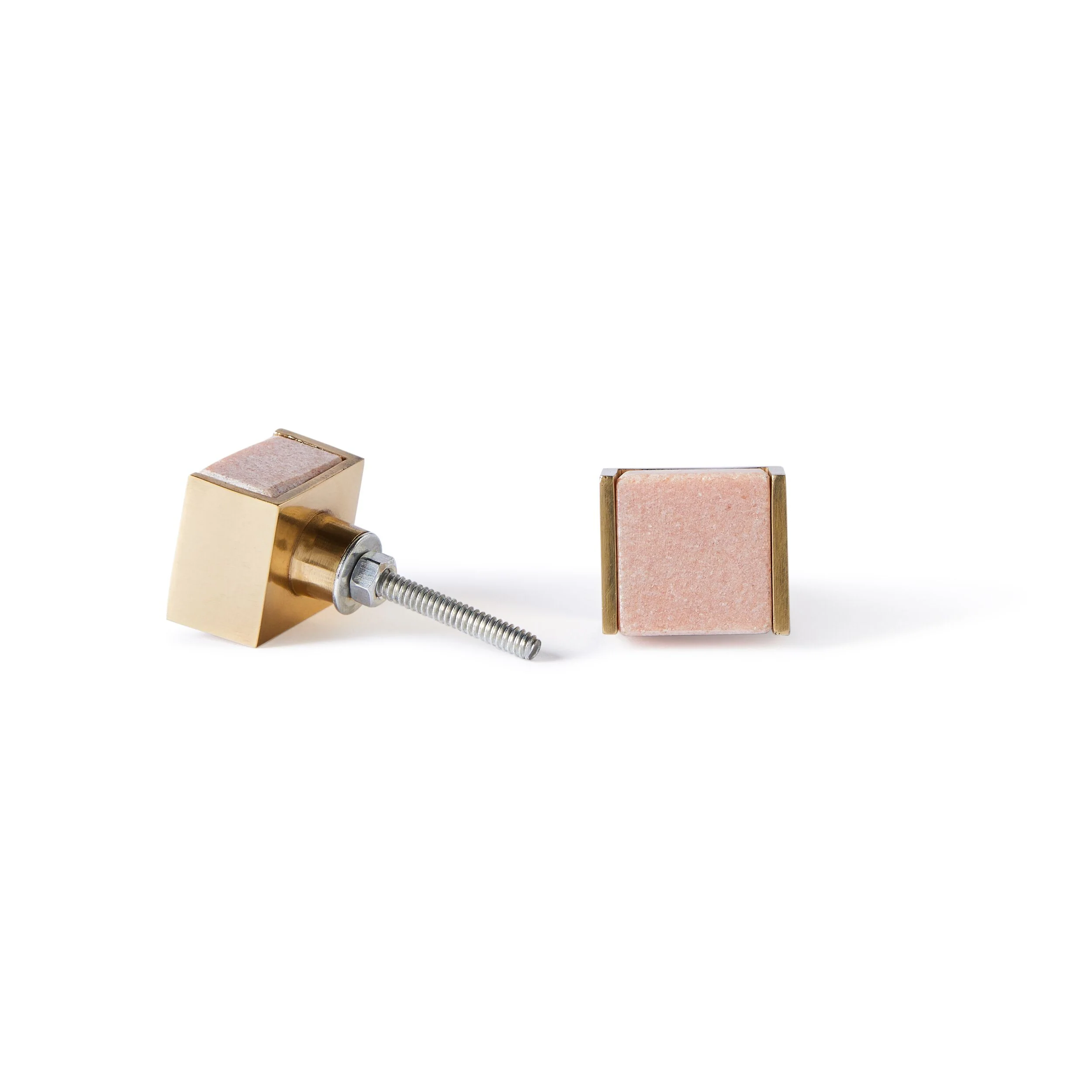 Dax Blush Cube Knob with Trim 2.9cm - Image 3