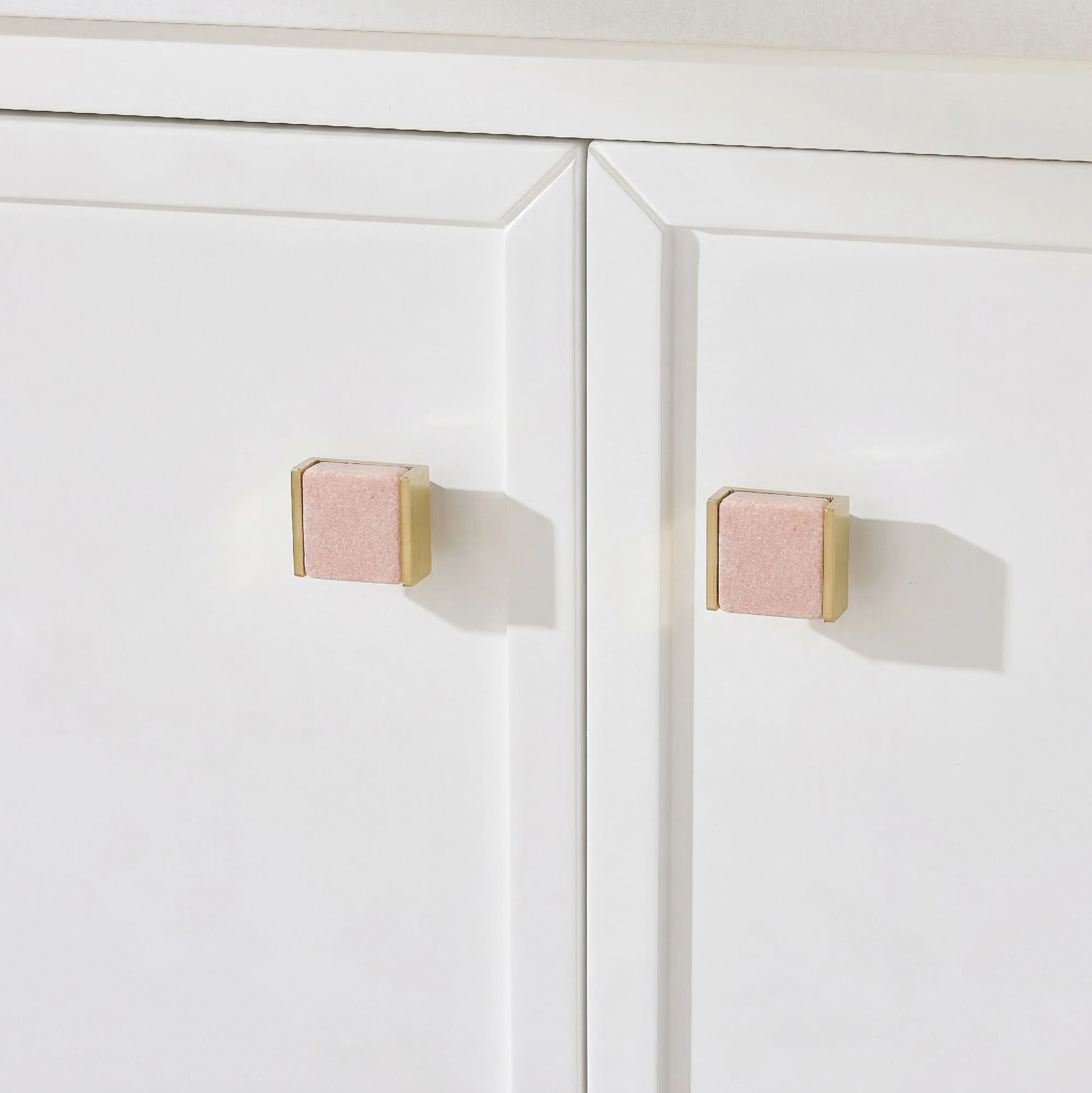 Dax Blush Cube Knob with Trim 2.9cm - Image 4