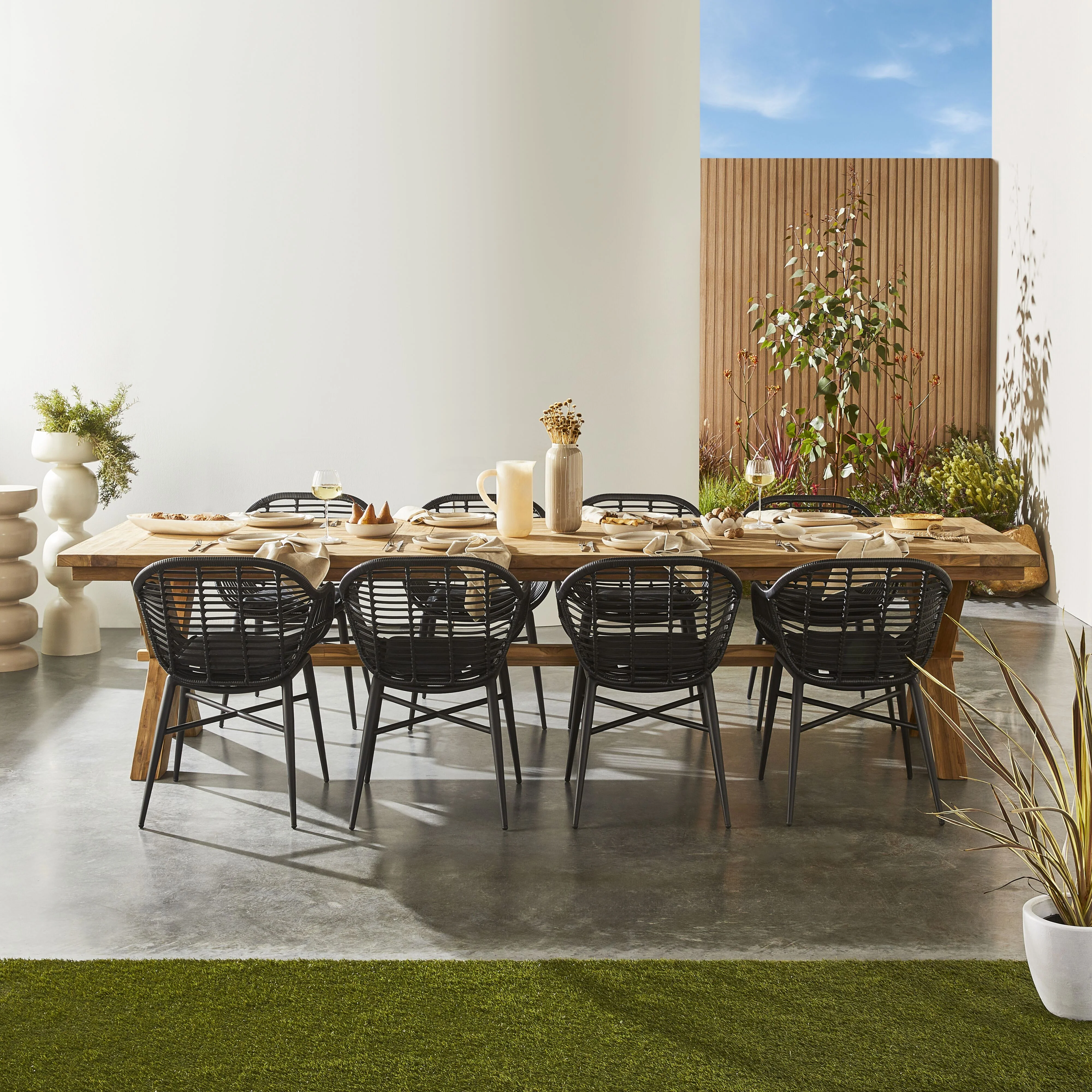 Deck Wicker Dining Chair Black - Image 10
