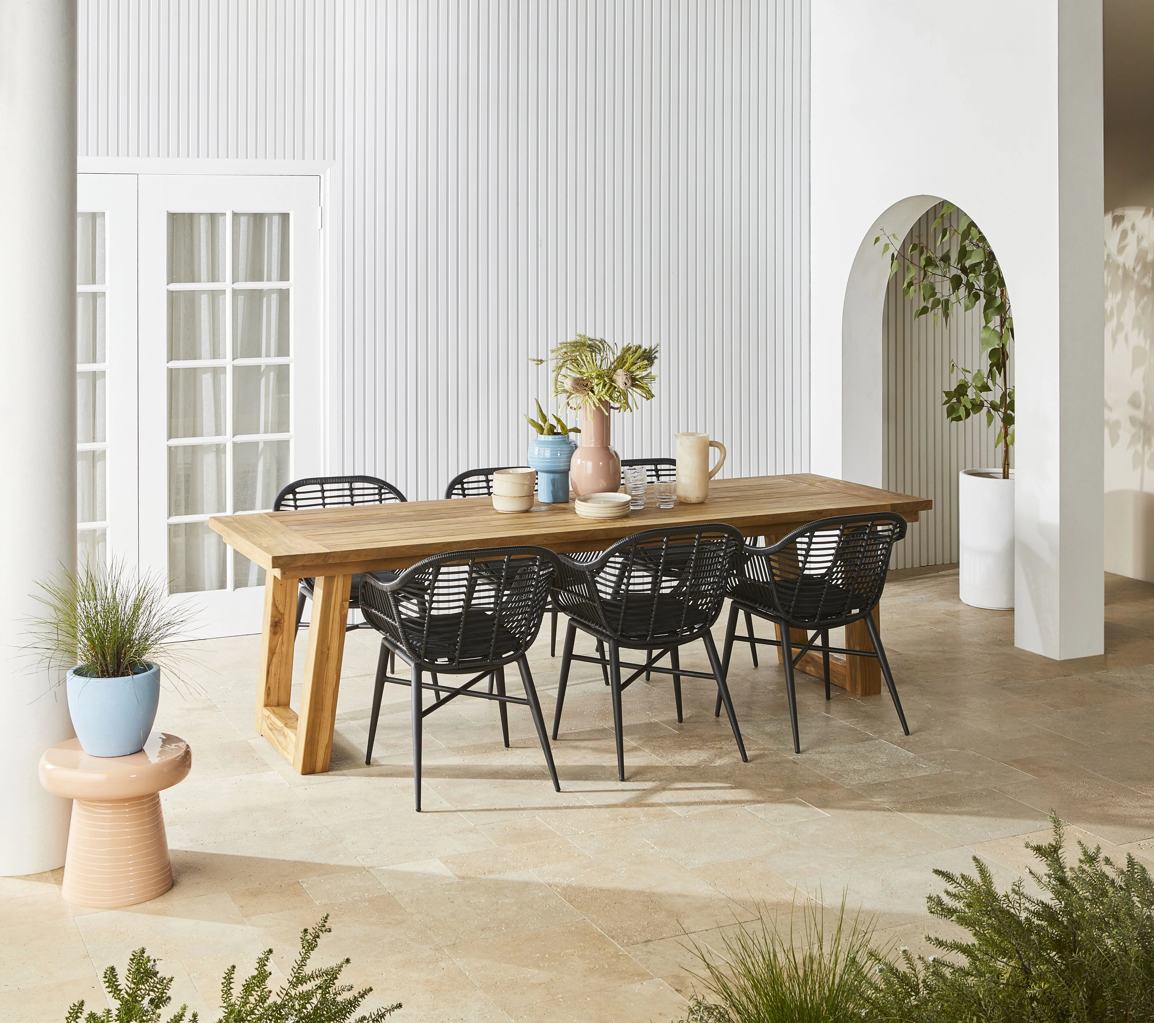Deck Wicker Dining Chair Black - Image 4