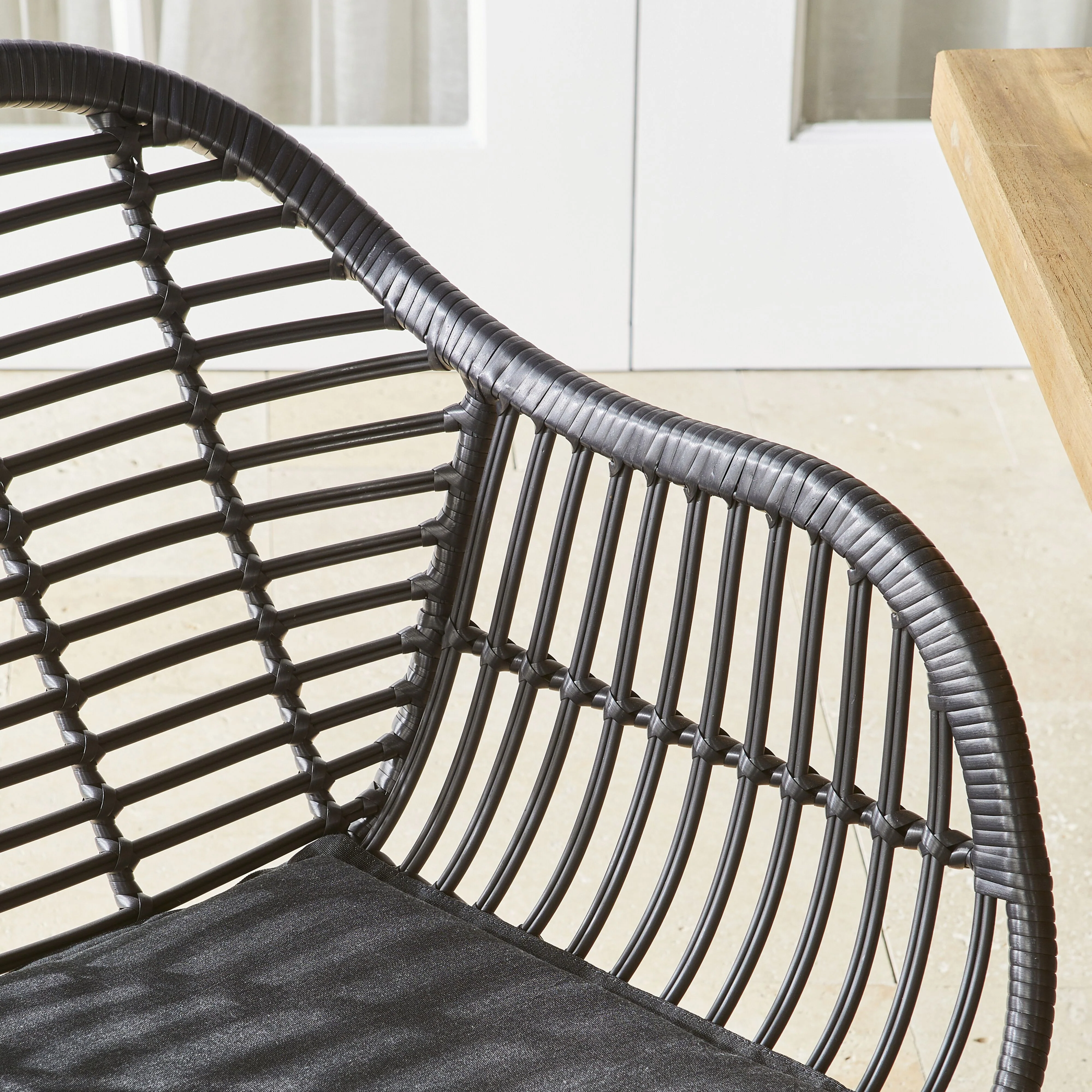 Deck Wicker Dining Chair Black - Image 8