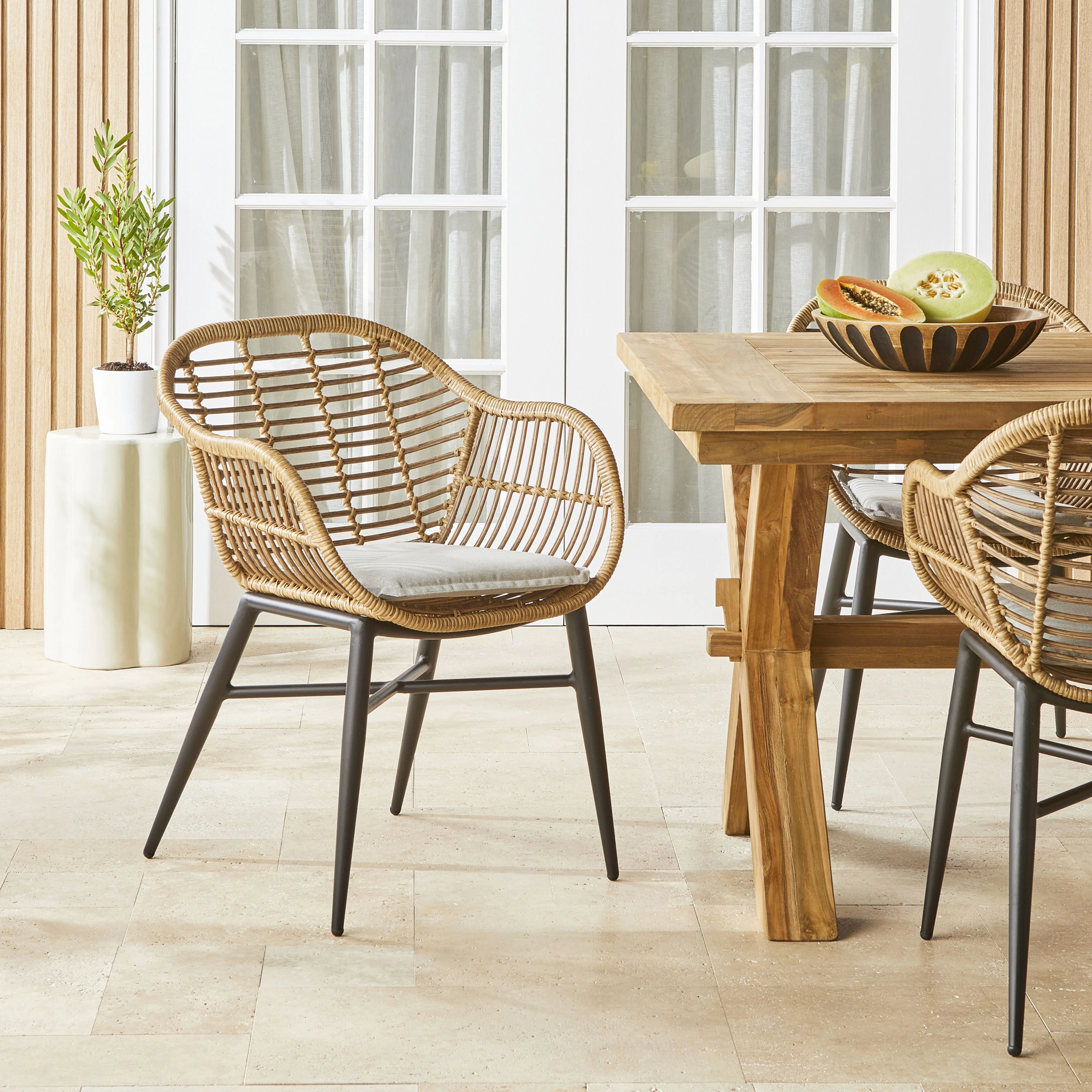 Deck Wicker Dining Chair Natural - Image 9