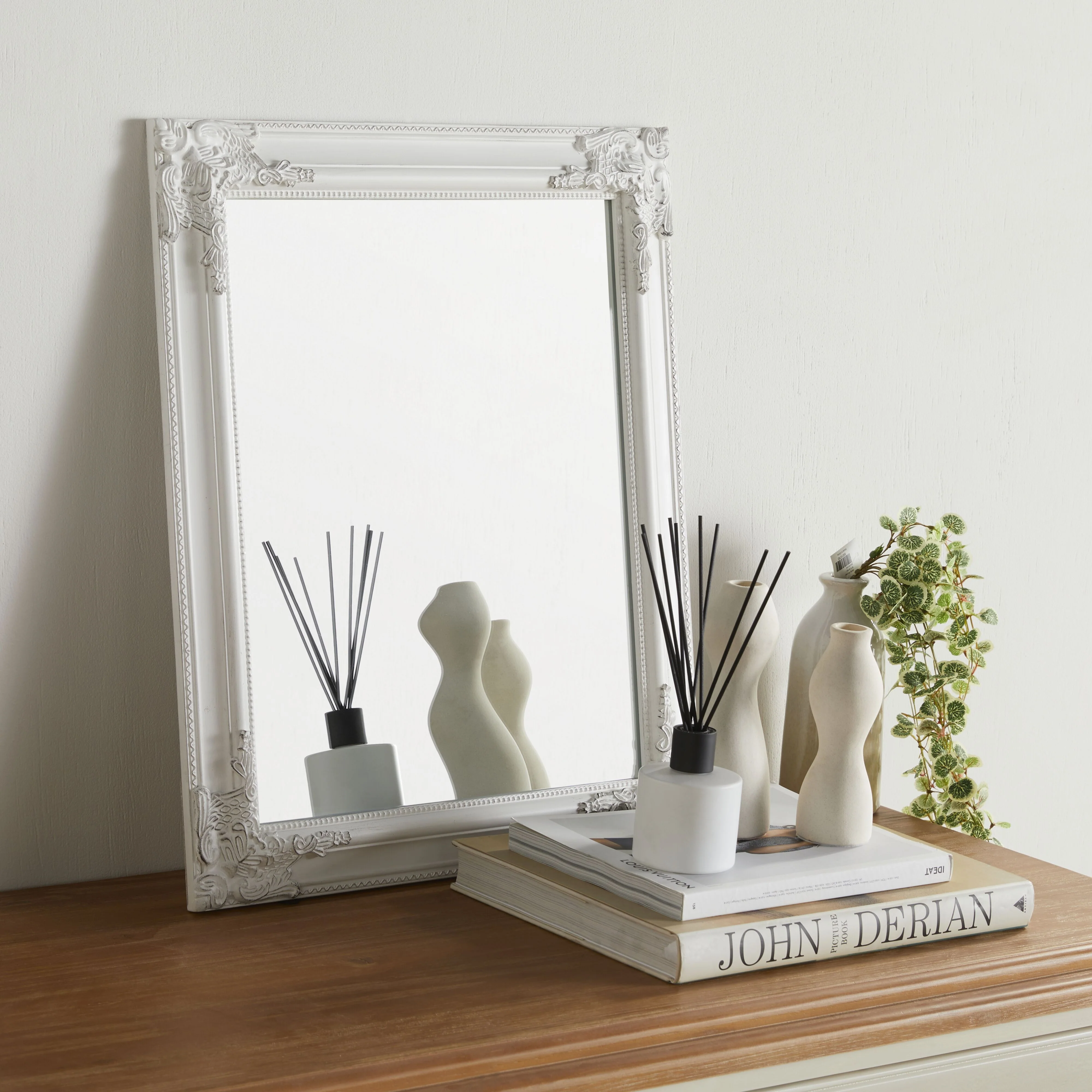 Delia Mirror Antique White 60x50cm - Image 3