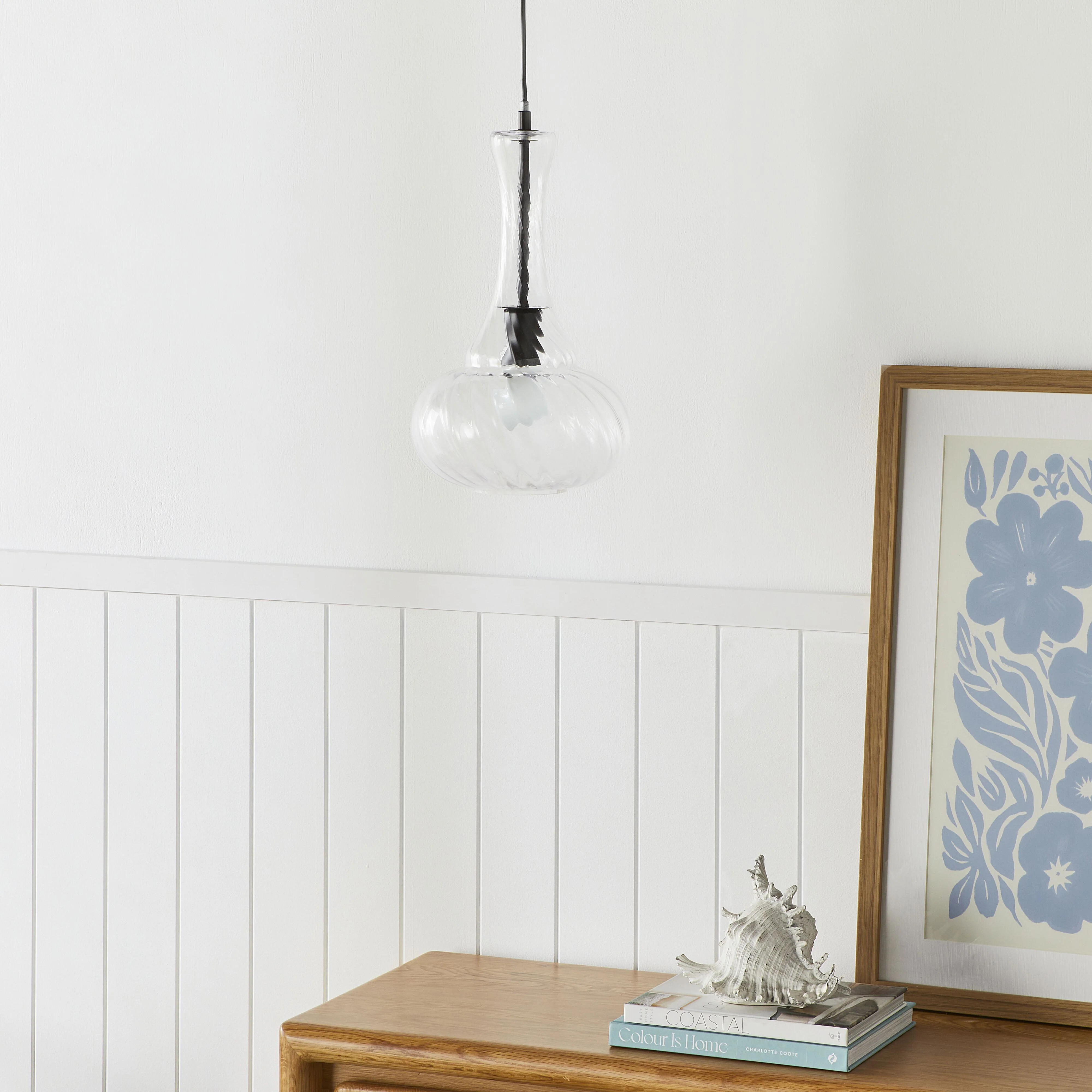 Denham Glass Pendant clear 84x23cm - Image 4