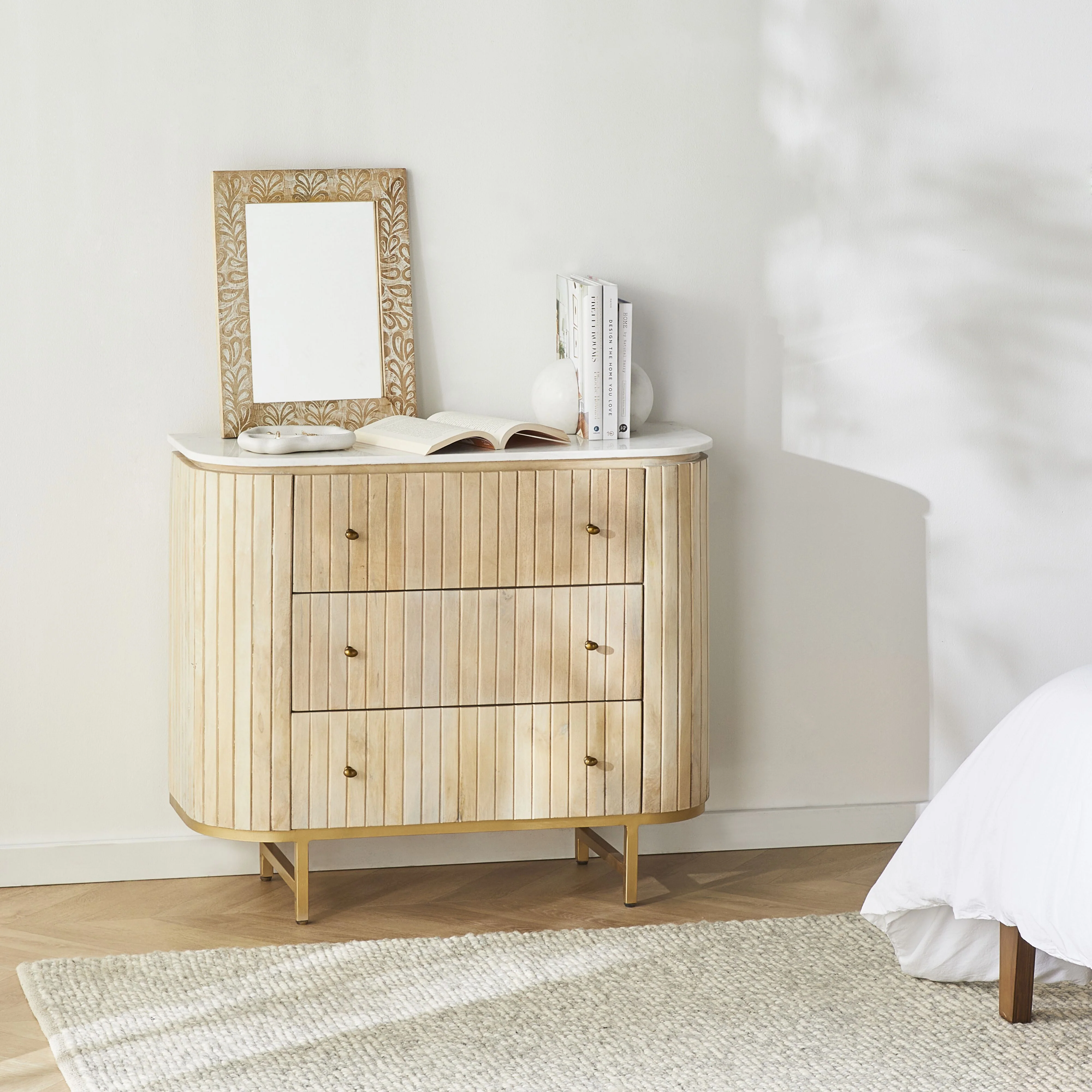 Deva 3 drawer Chest with Marble Top - Image 8