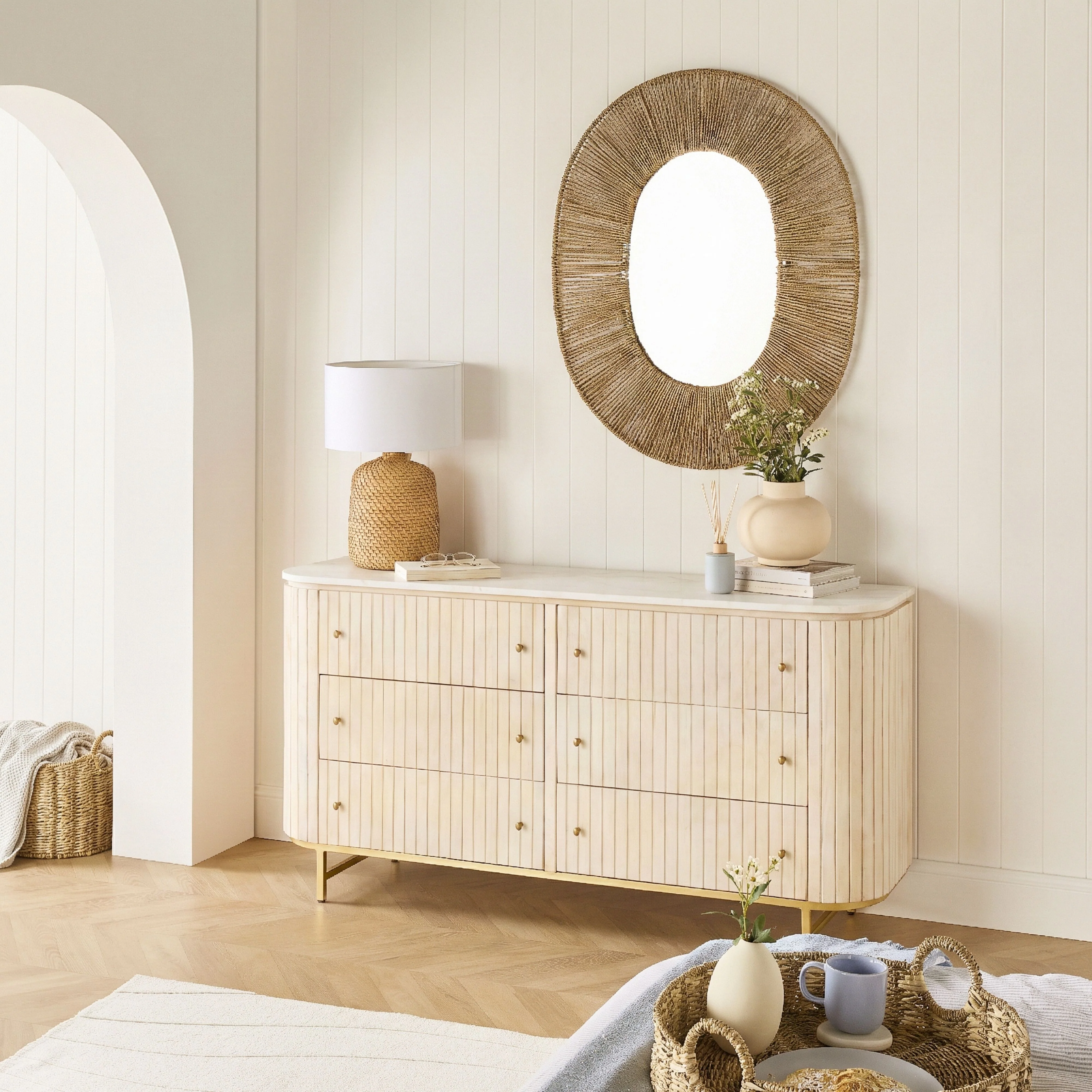 Deva 6 Drawer Chest with Marble Top - Image 10