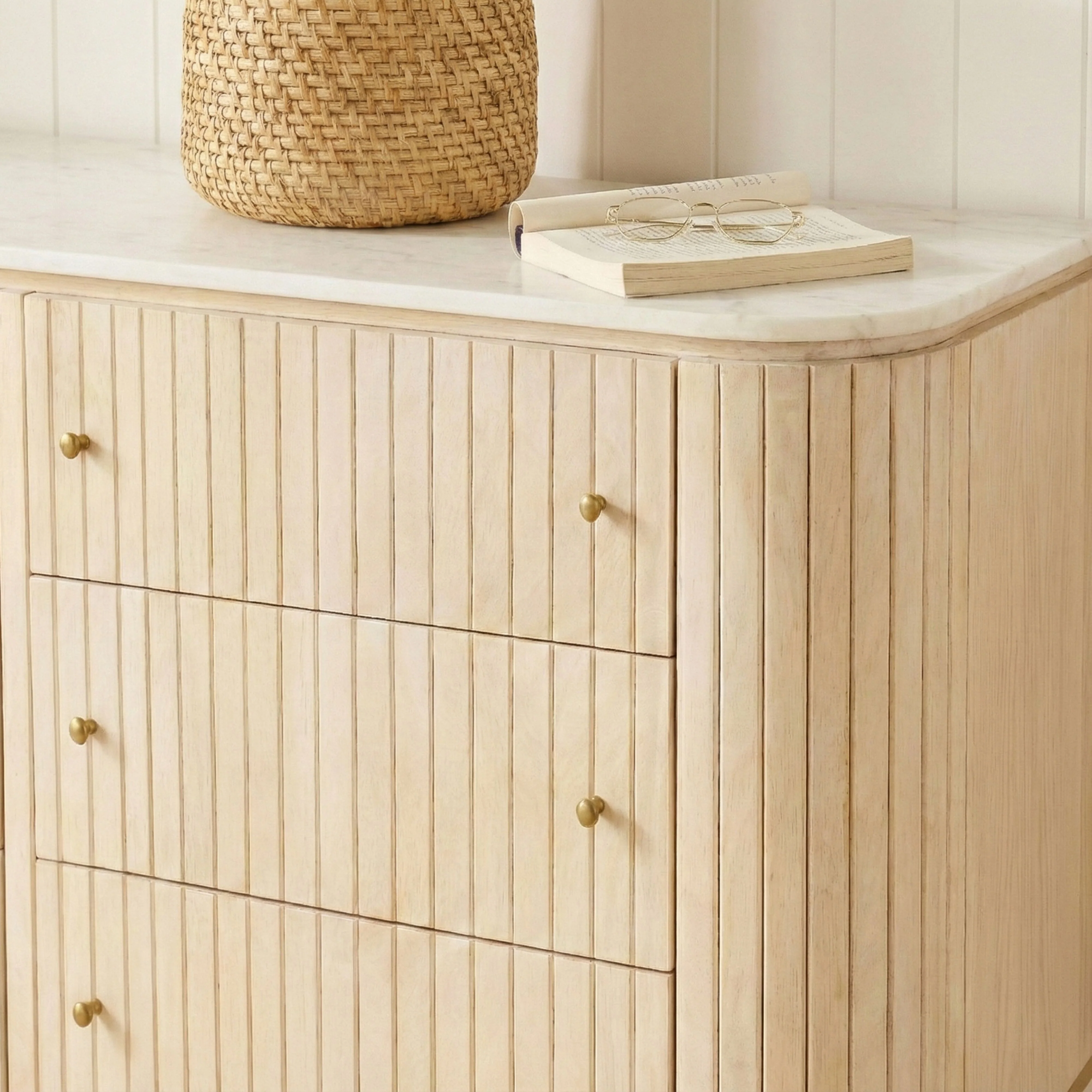 Deva 6 Drawer Chest with Marble Top - Image 11