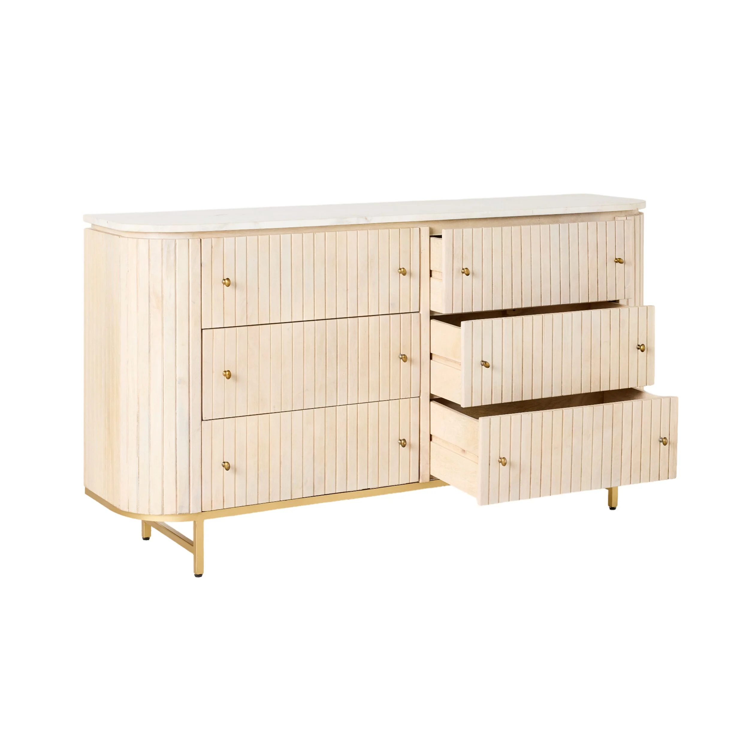 Deva 6 Drawer Chest with Marble Top - Image 7