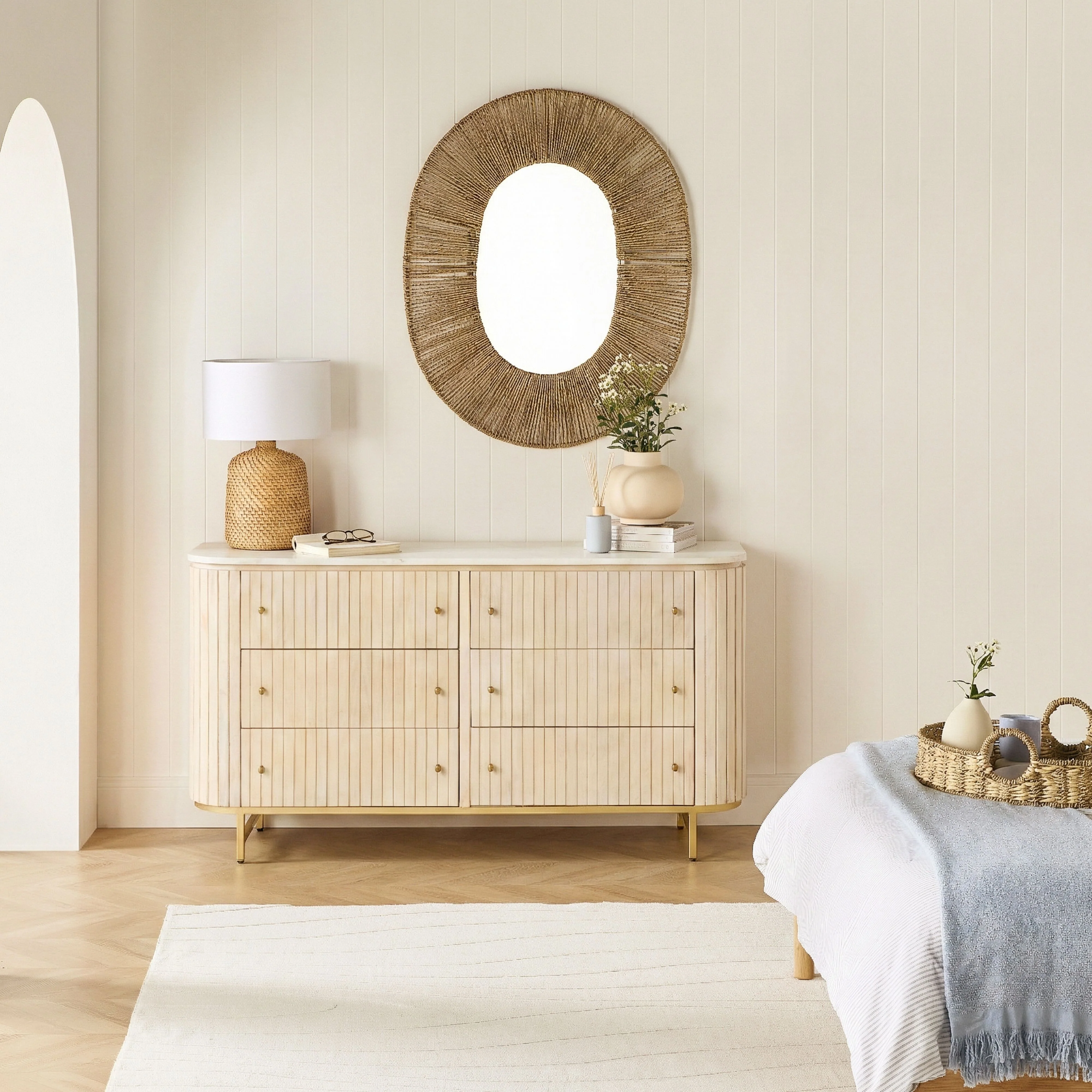 Deva 6 Drawer Chest with Marble Top - Image 9
