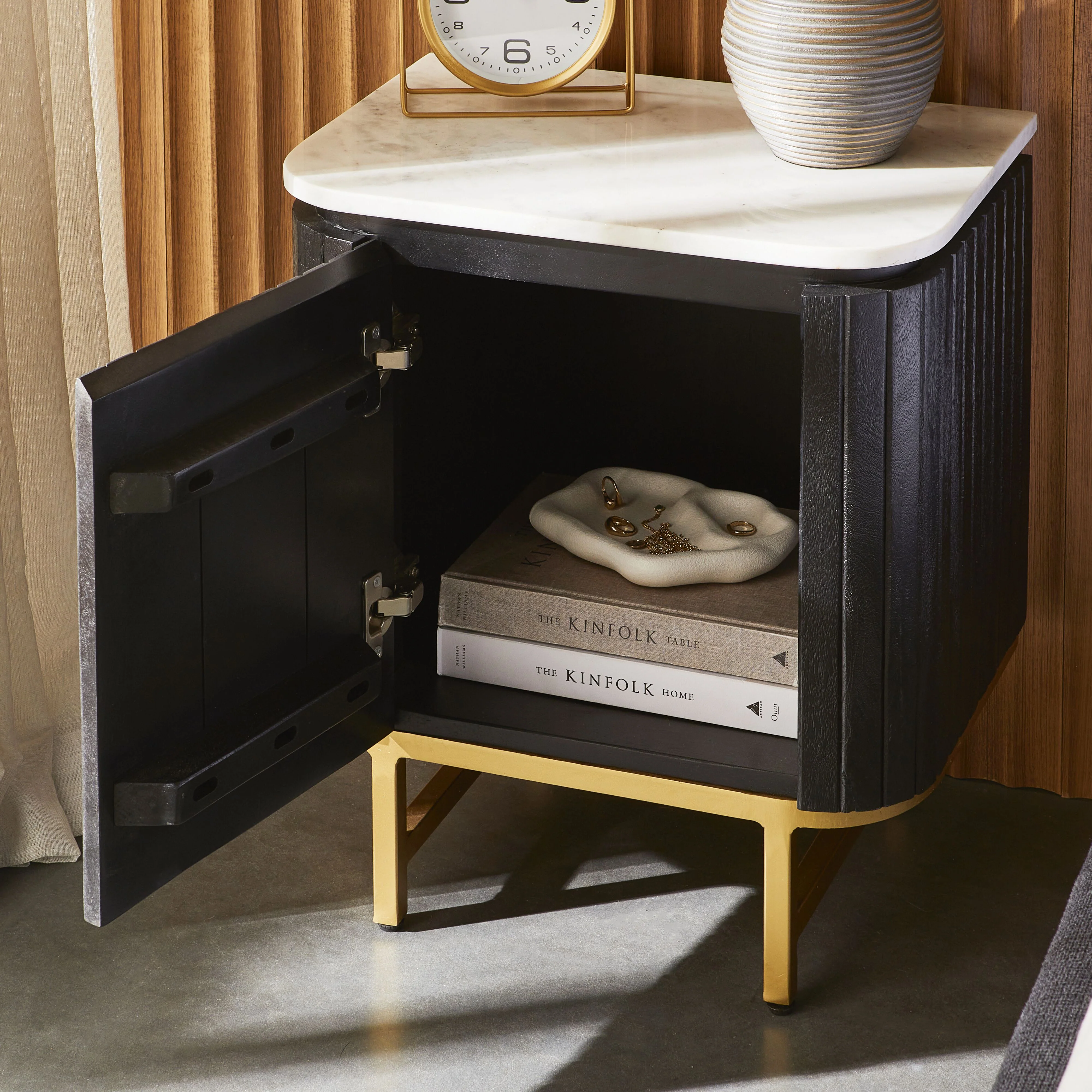 Deva Bedside with Marble Top Black - Image 11