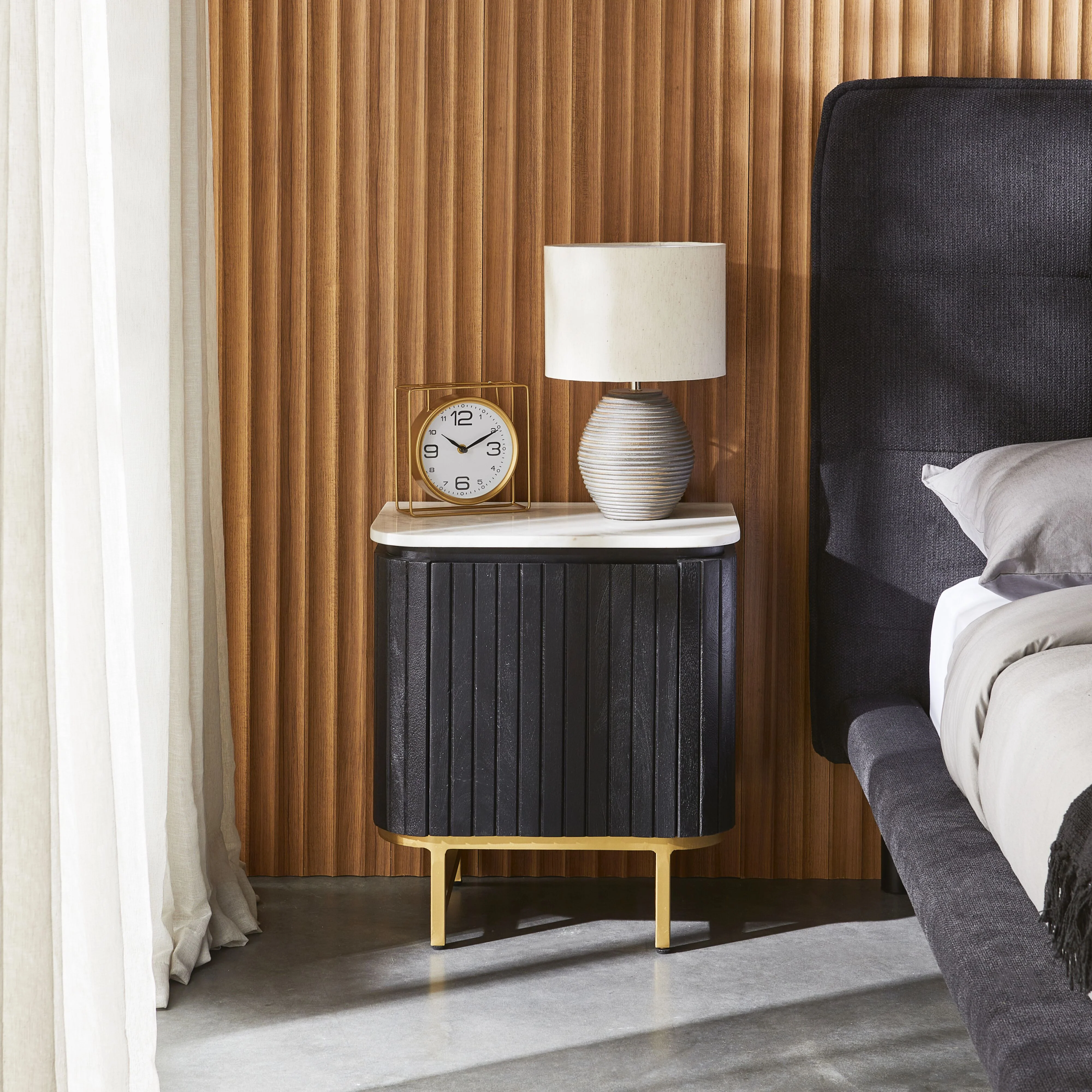 Deva Bedside with Marble Top Black - Image 7