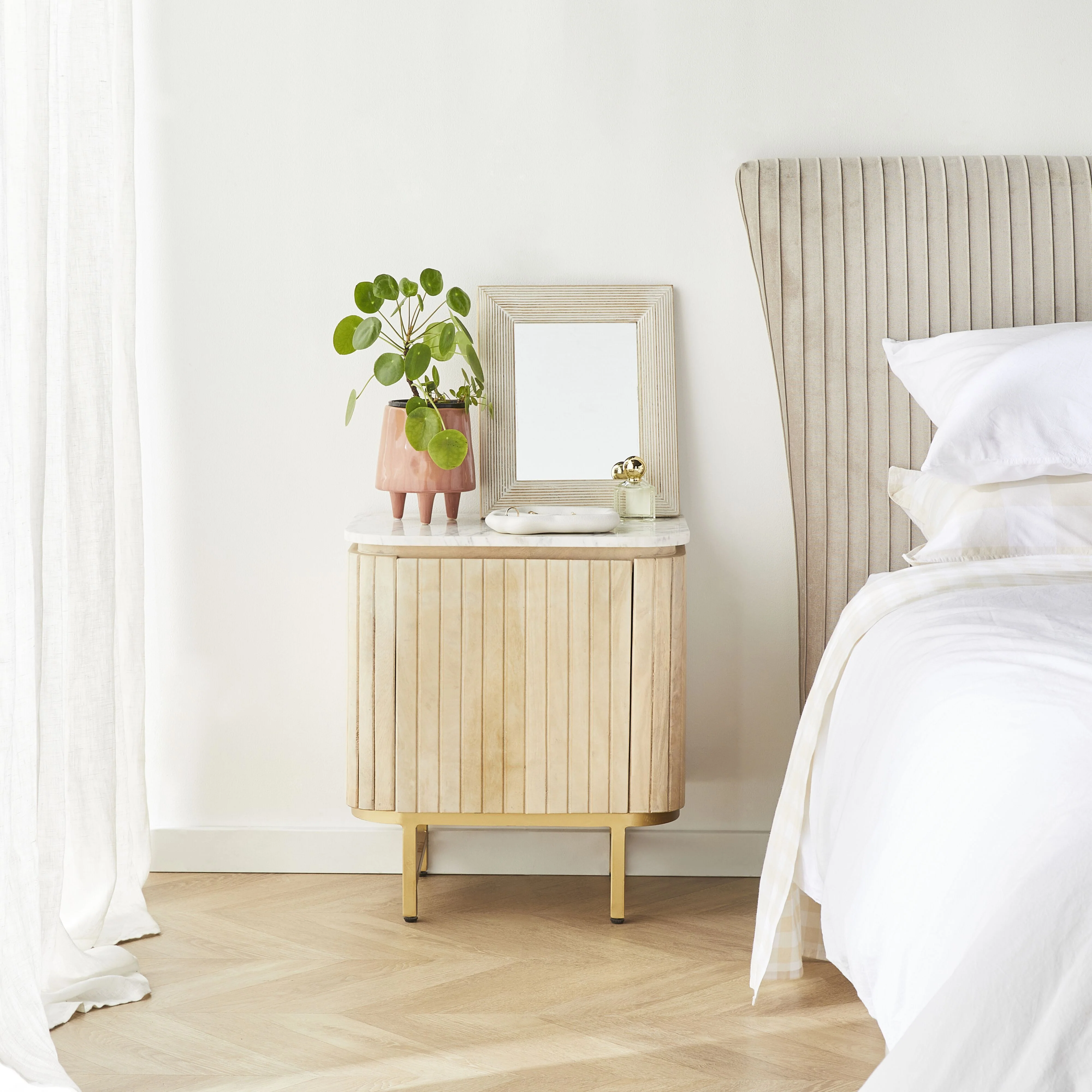 Deva Bedside with Marble Top Natural - Image 7