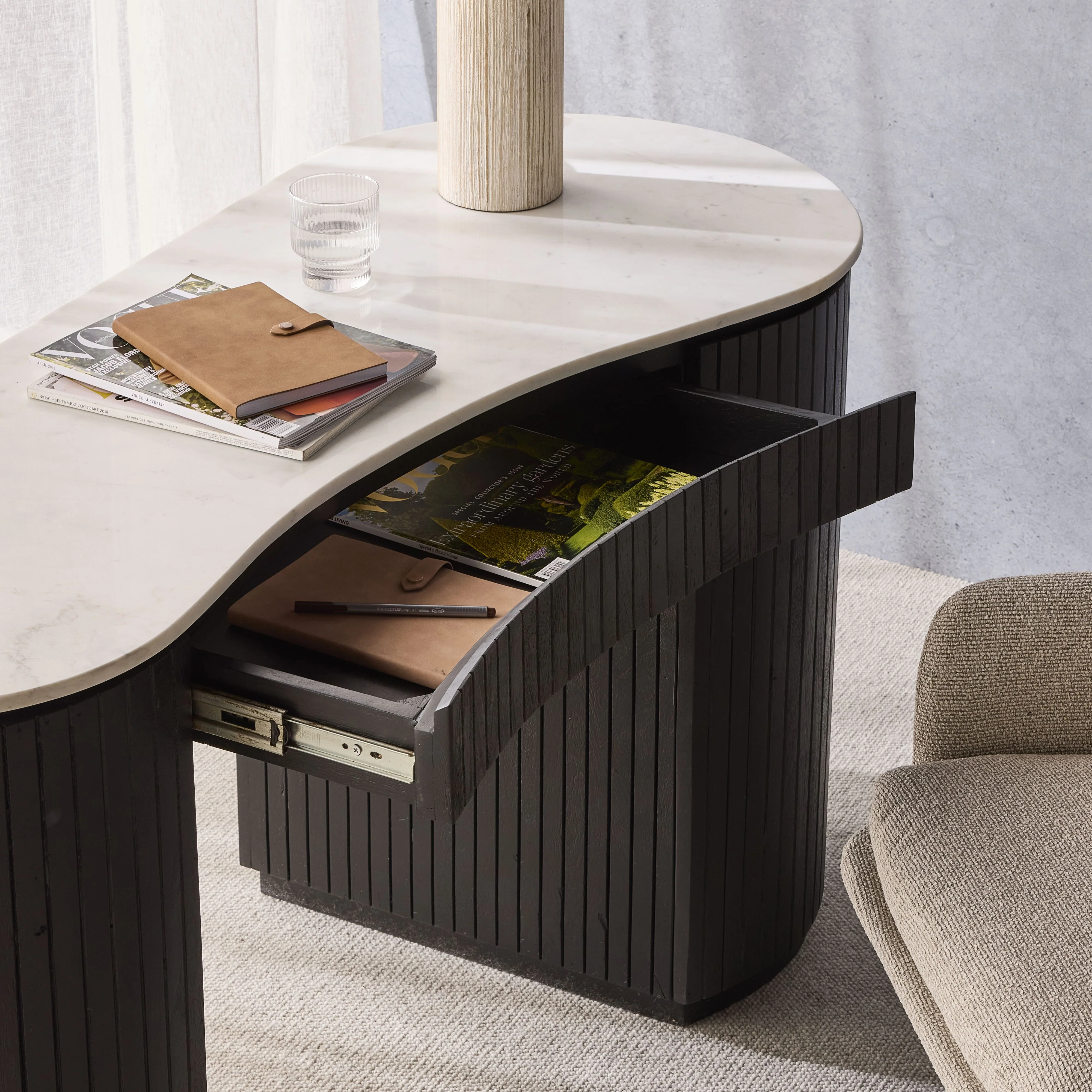 Deva Double Pedestal Desk Black - Image 12