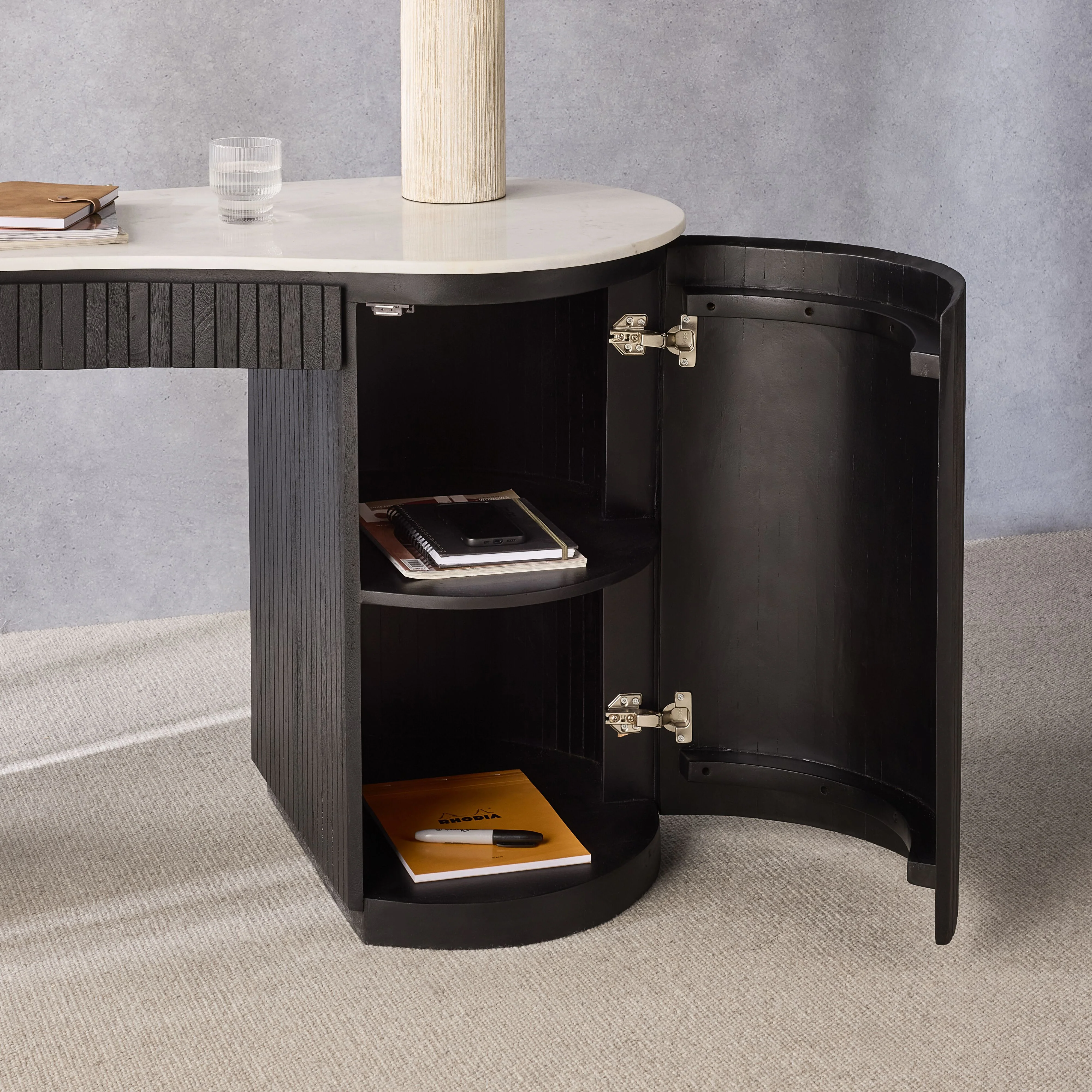 Deva Double Pedestal Desk Black - Image 13