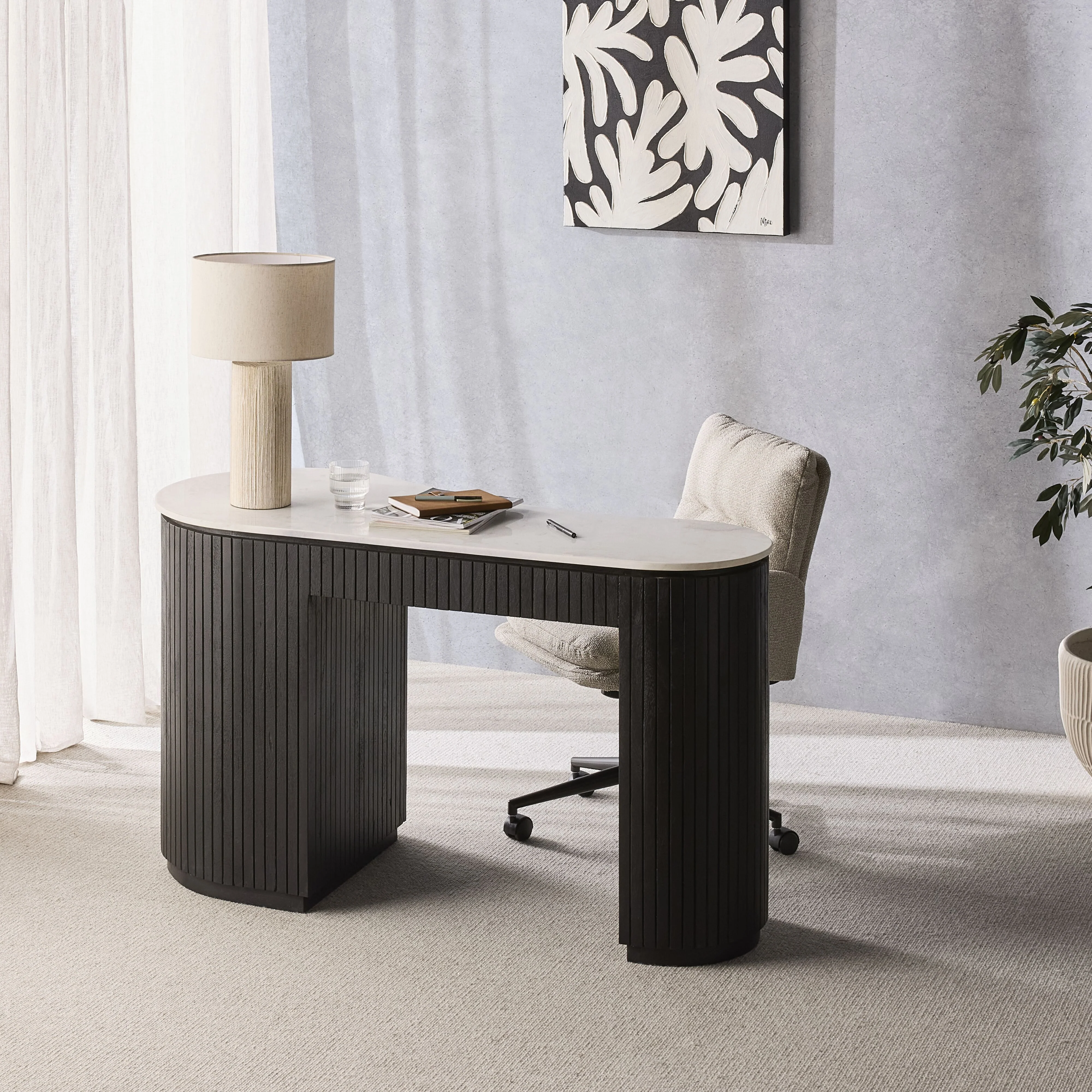 Deva Double Pedestal Desk Black - Image 8