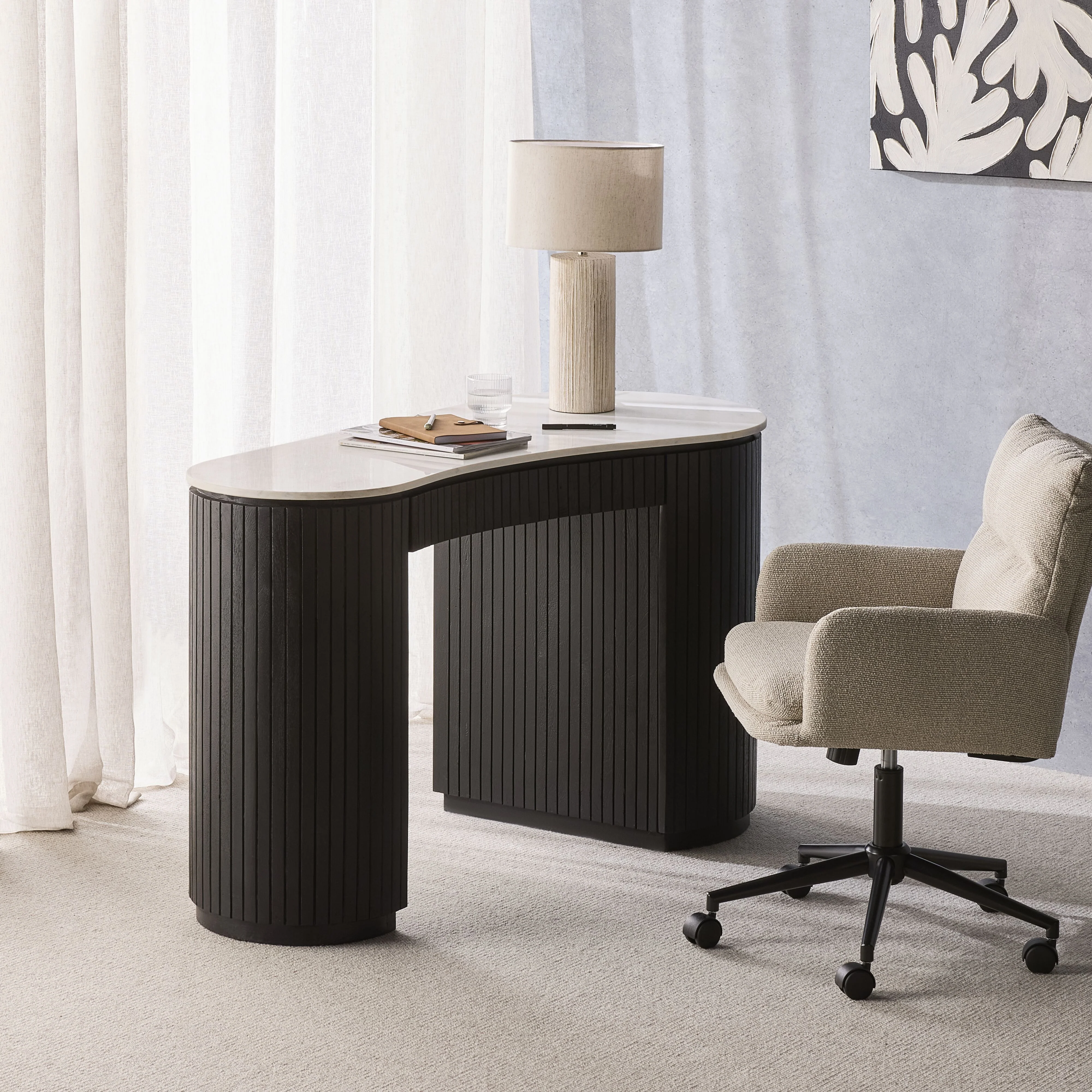 Deva Double Pedestal Desk Black - Image 9