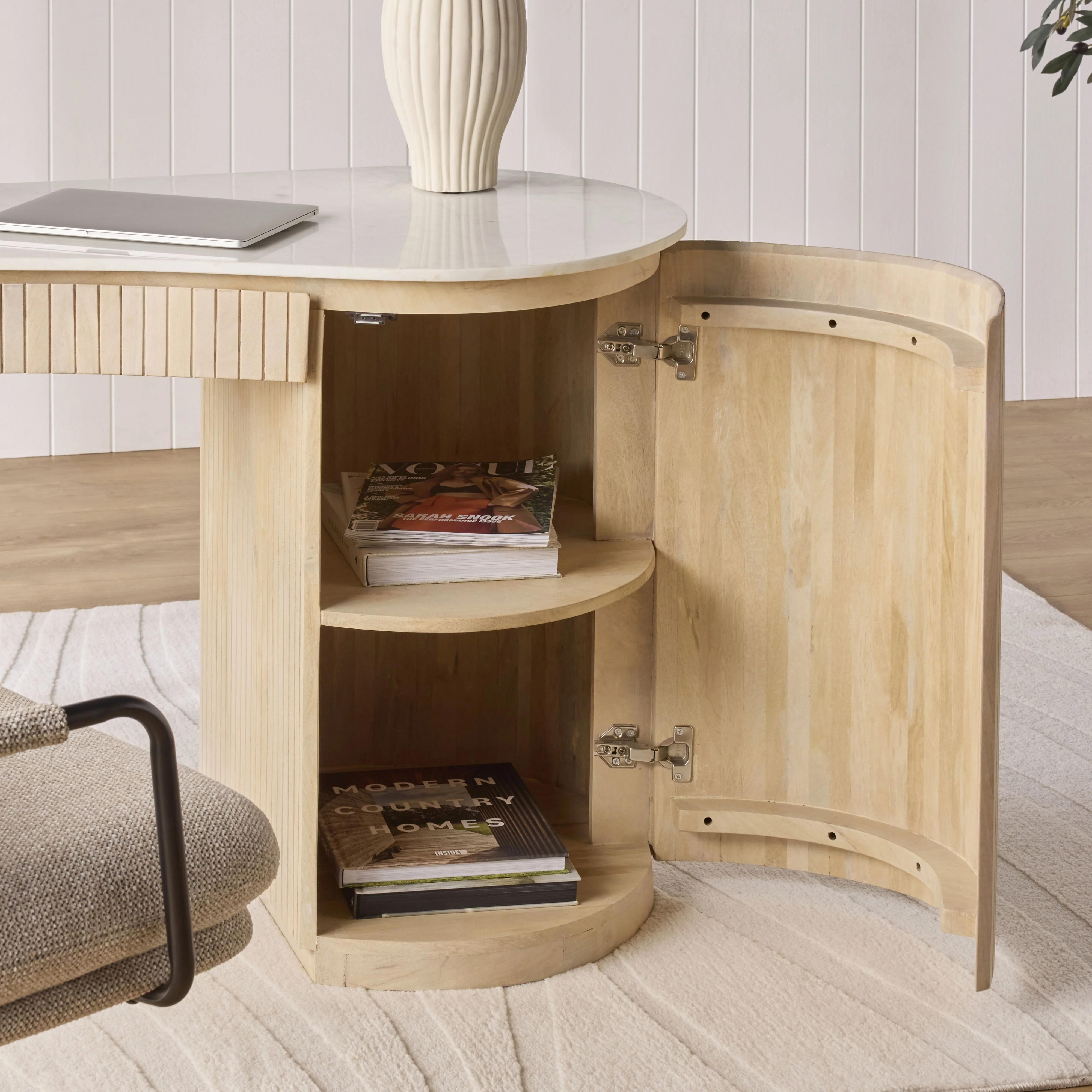Deva Double Pedestal Desk Natural - Image 12