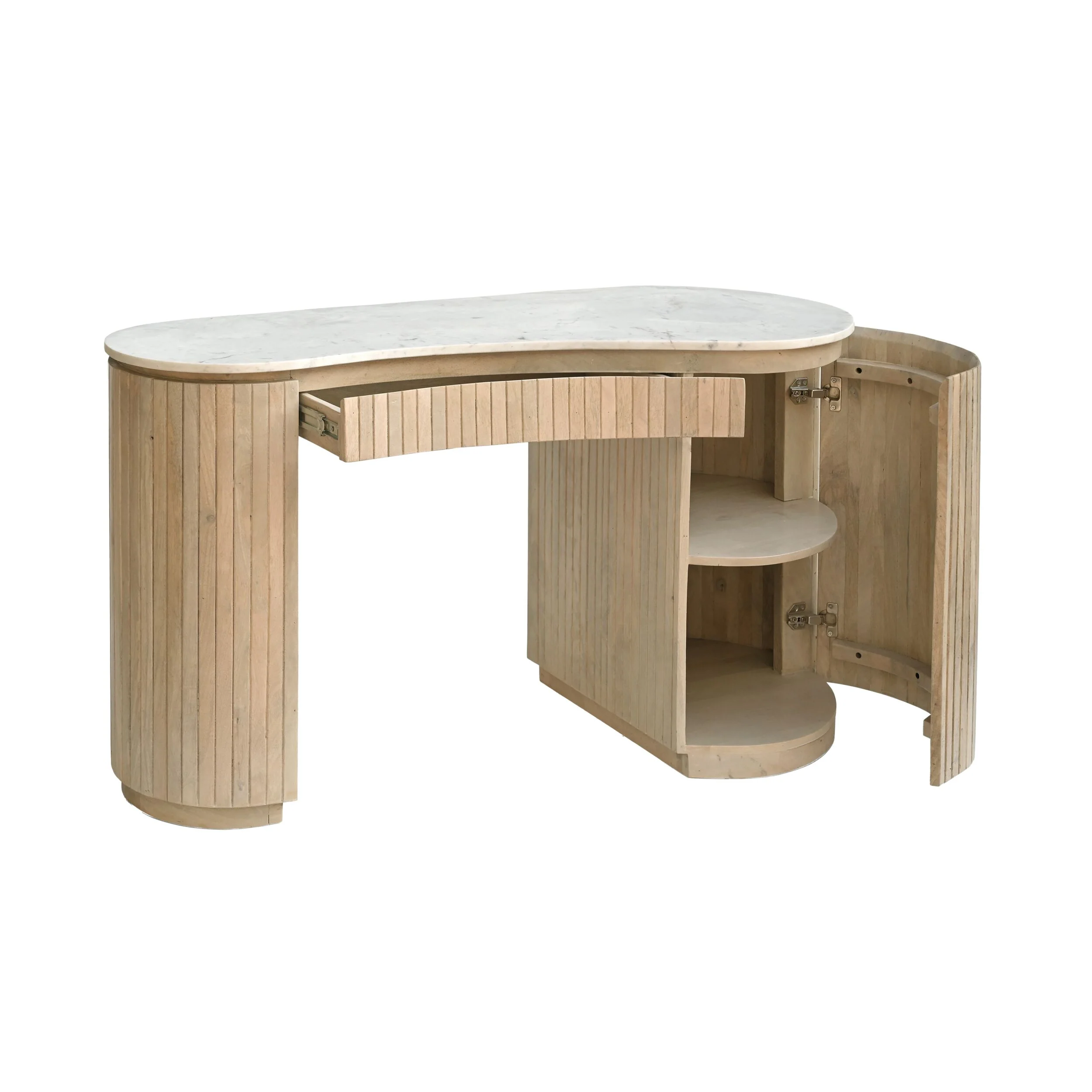 Deva Double Pedestal Desk Natural - Image 4